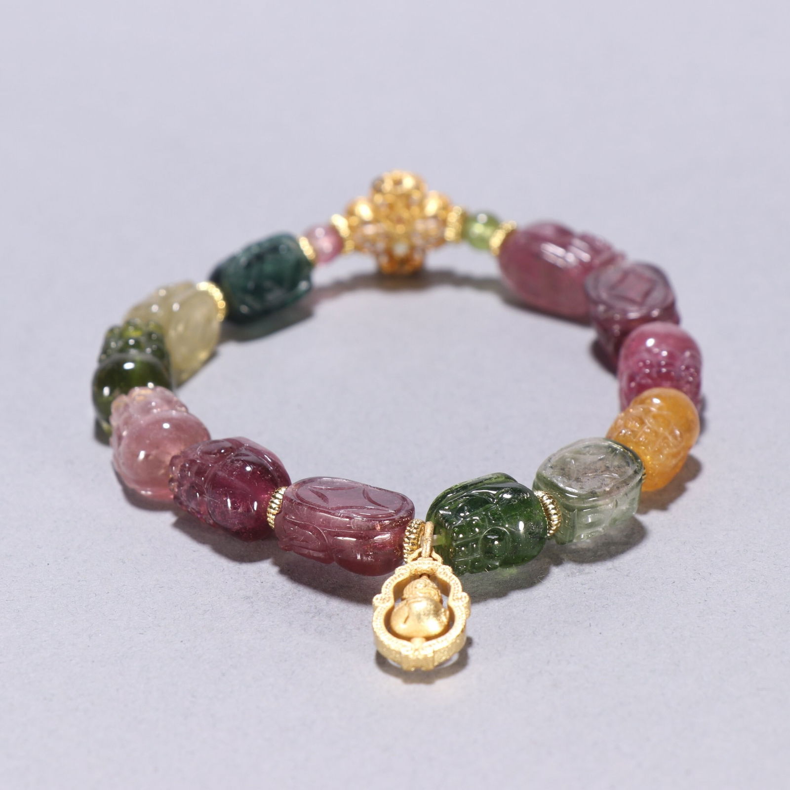 Qing Dynasty Tourmaline Bracelet (1 of 1)