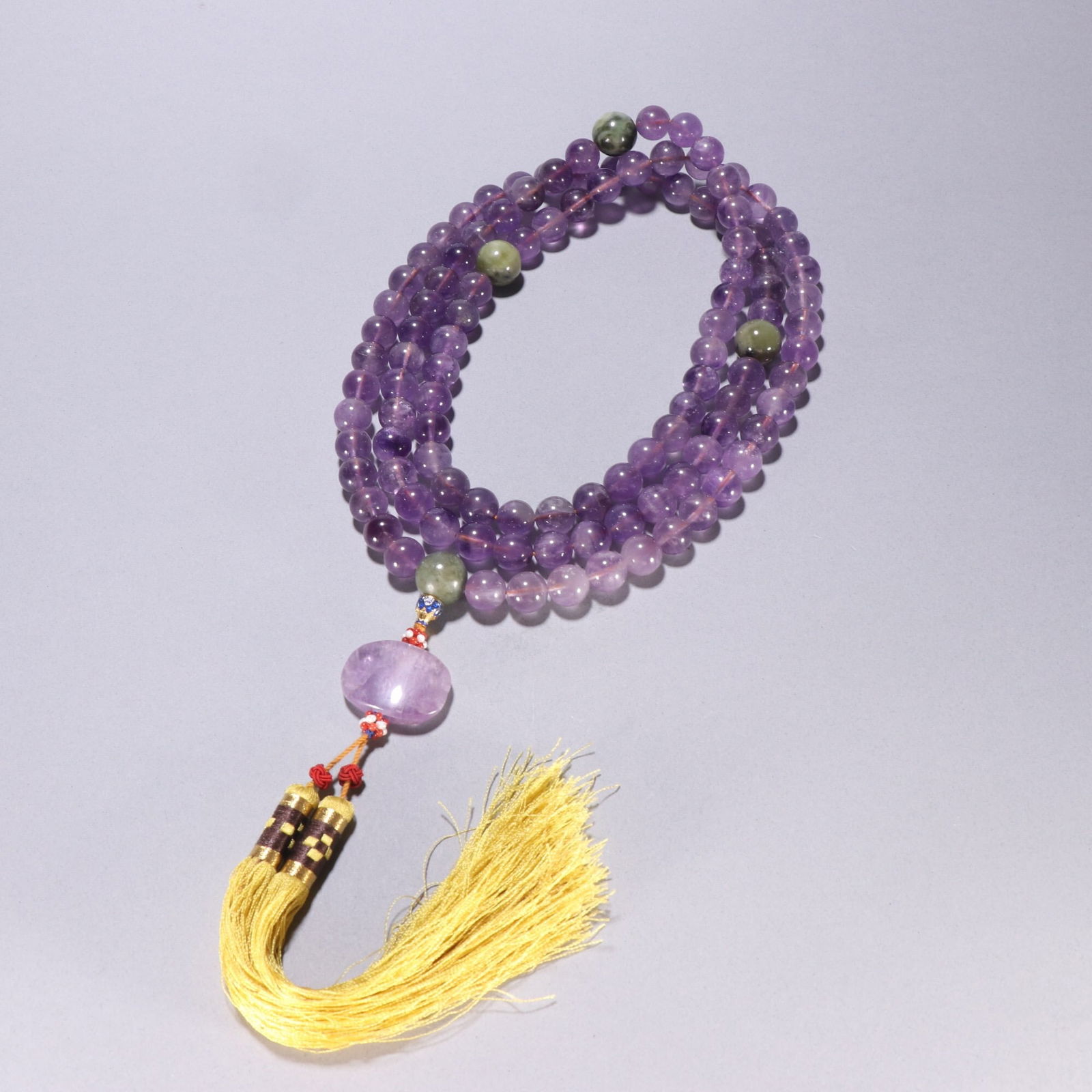 108-bead Amethyst Buddhist Prayer Beads (Qing Dynasty): 1.2/316.1g
