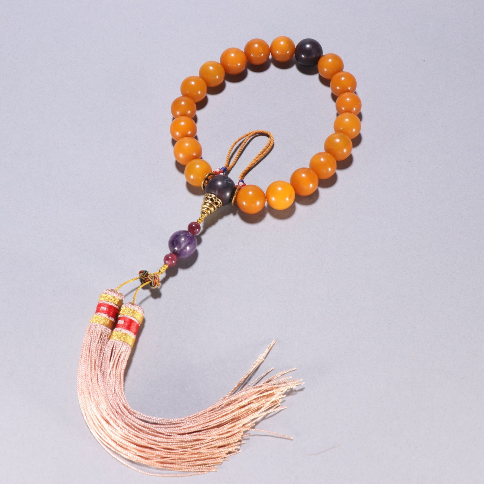 Amber Round Bead Bracelet (Qing Dynasty) (1 of 1)