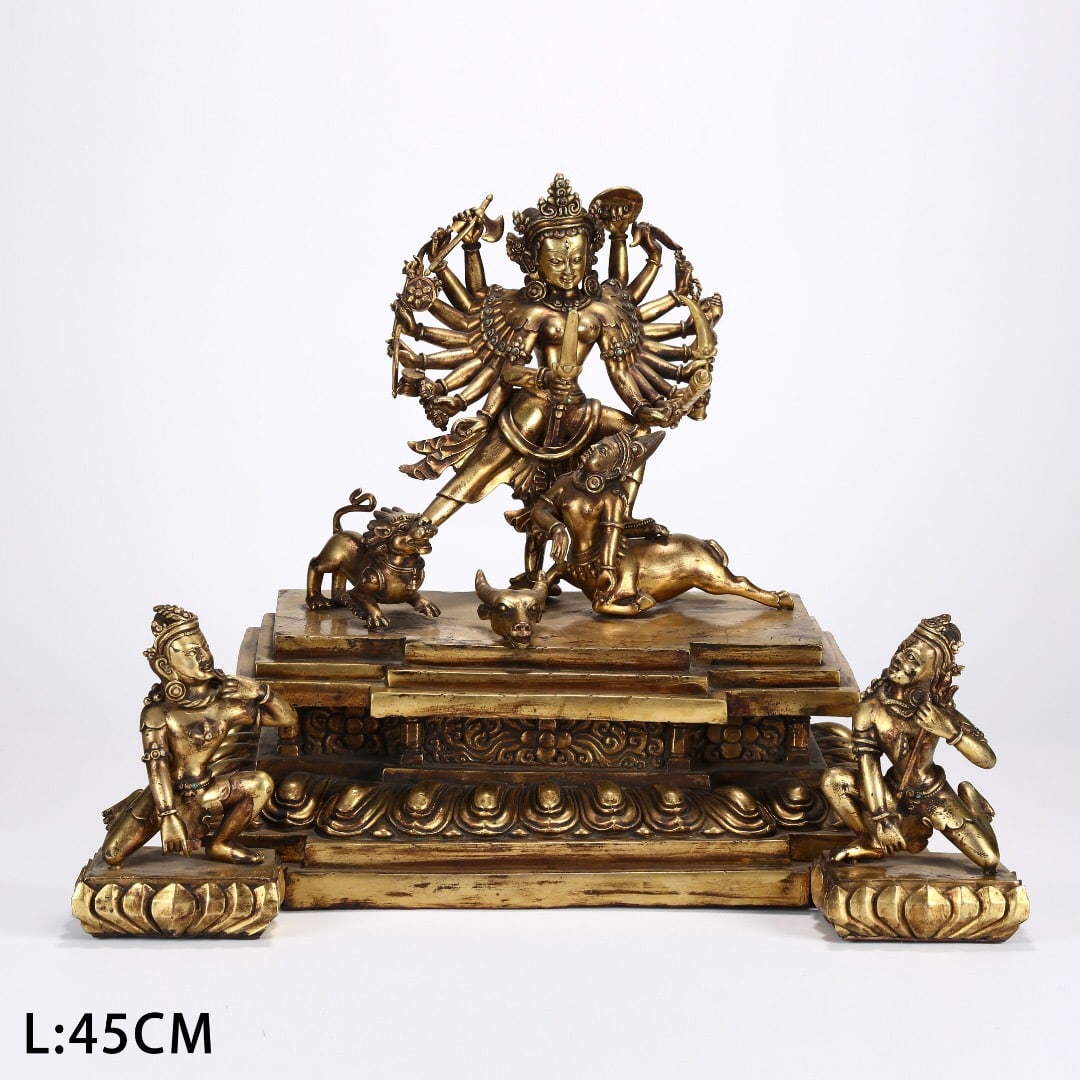 Copper gilded statue: 45*24*36/14.8kg