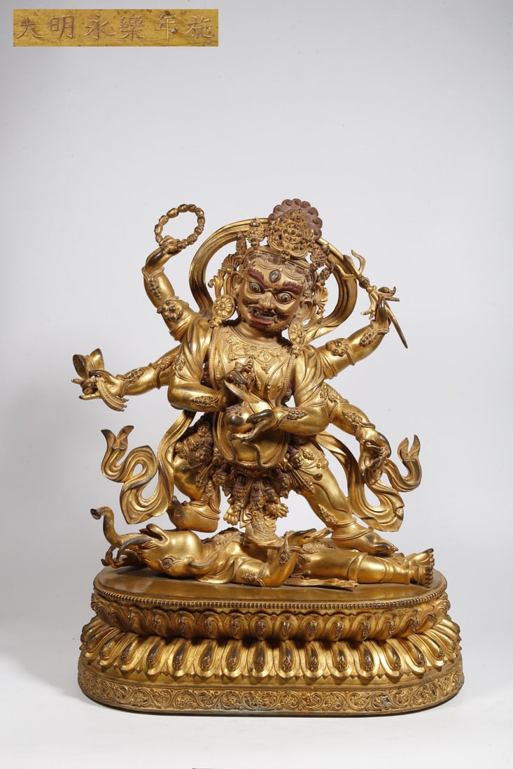 Copper gilded statue (1 of 1)