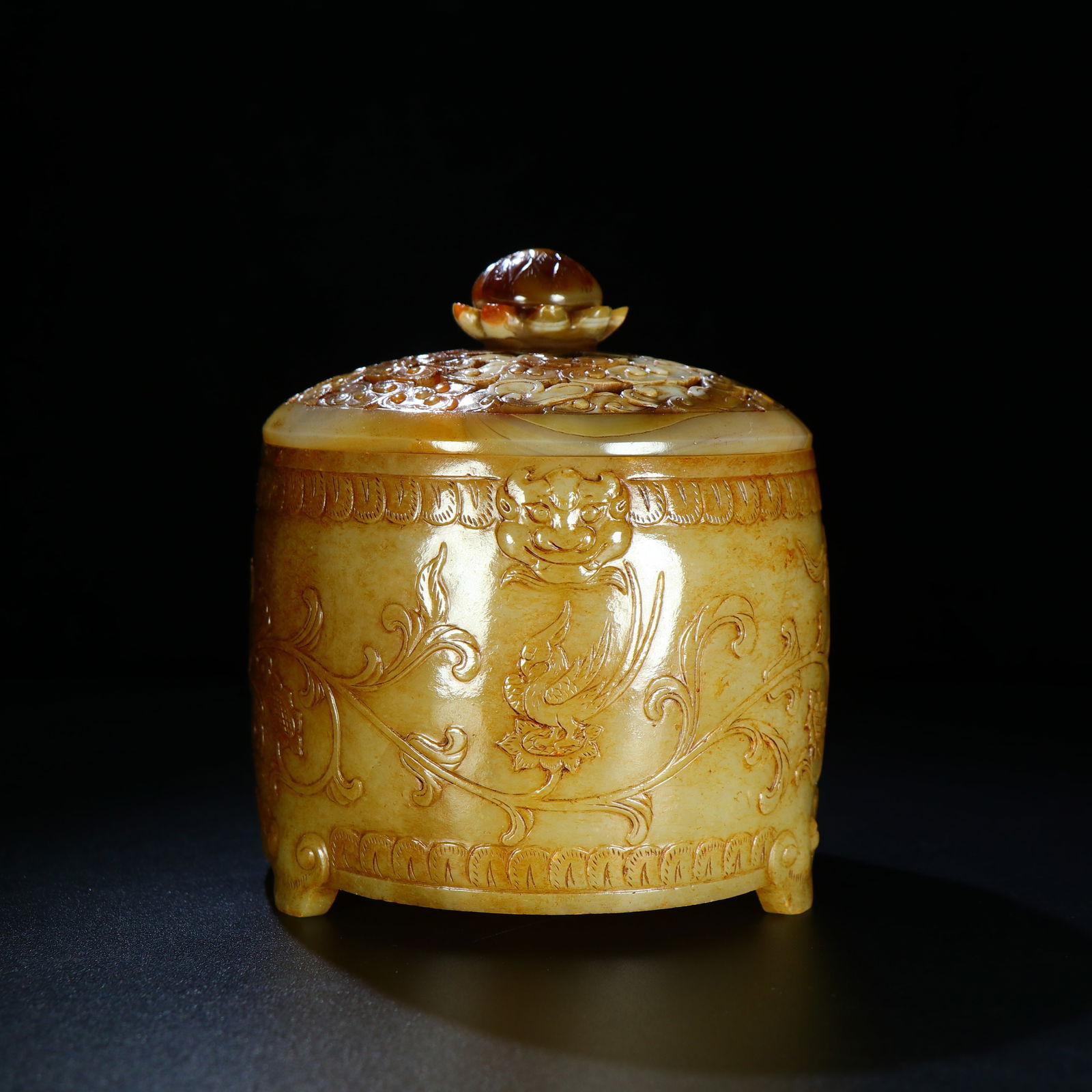 Hetian jade pebble covered box (1 of 3)