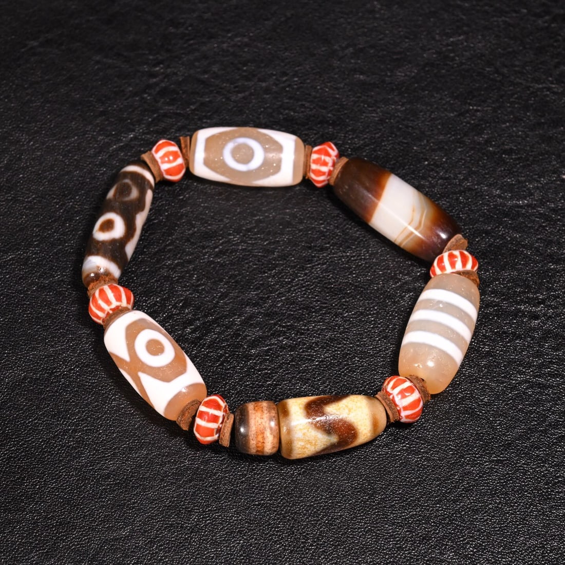 Dzi Bead Multi-Gemstone Bracelet (1 of 1)