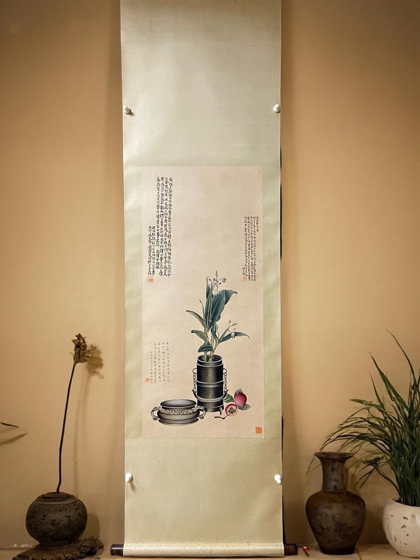 Huang Shiling Mark Paper Hanging Scroll: 103*46