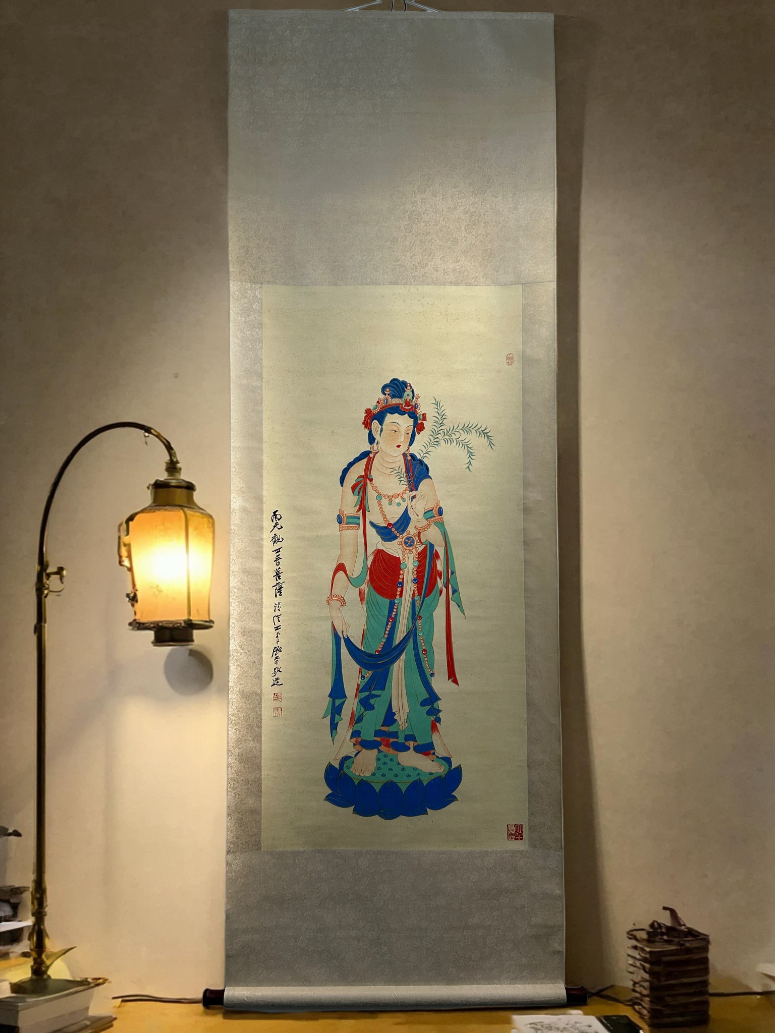 Zhang Daqian mark hanging scroll: 230*77/131*61.5