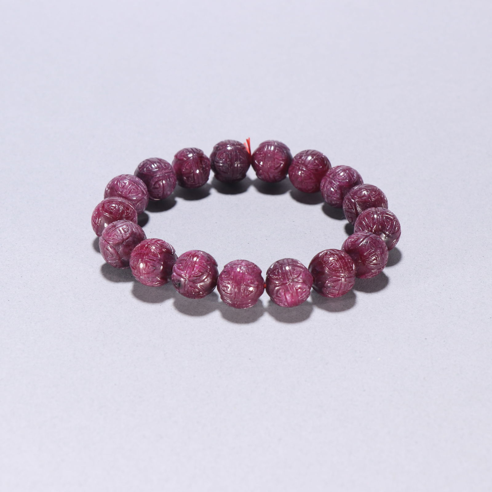 Qing Dynasty Ruby Bracelet: 1.2/54.6g