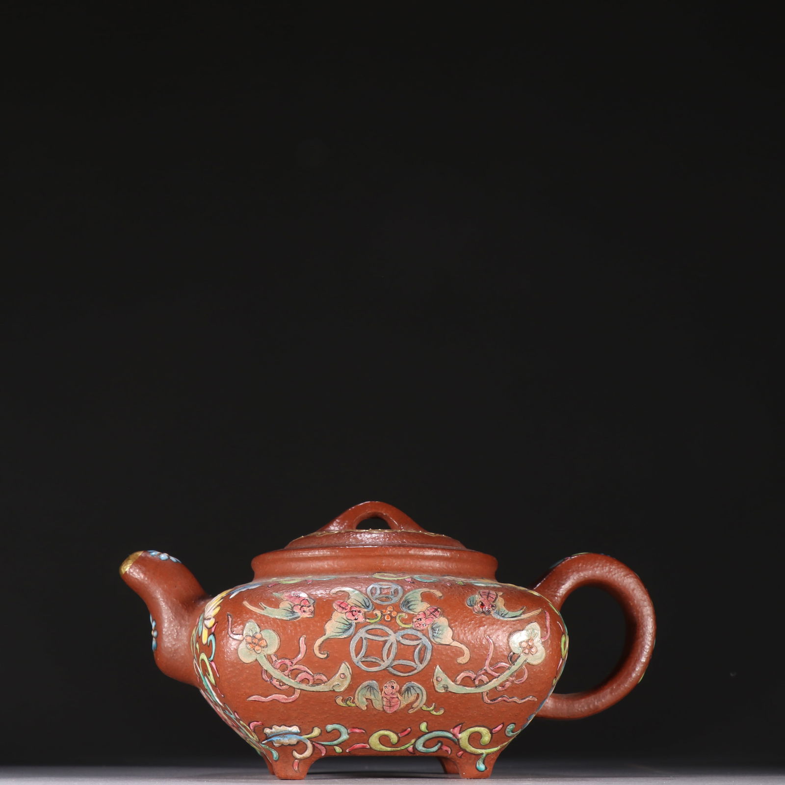 Li Maolin mark Zisha Enameled Teapot (1 of 5)
