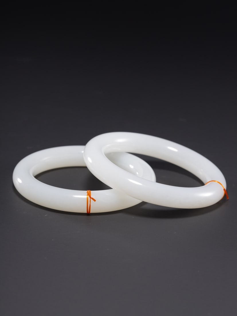 A Pair of Hetian Jade Bracelets (1 of 1)