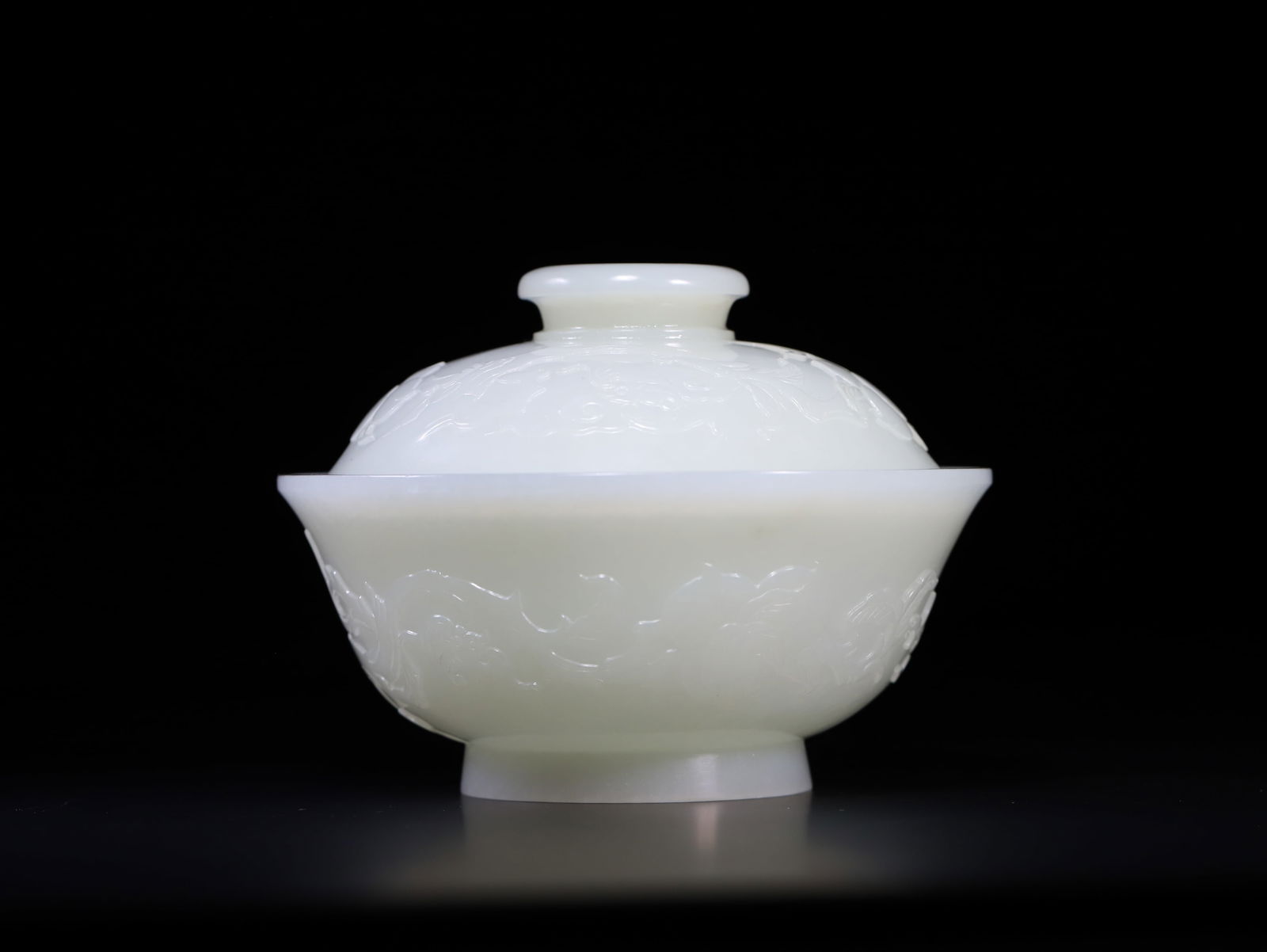 Hetian Jade Gaiwan: 11.5*8.5/333g