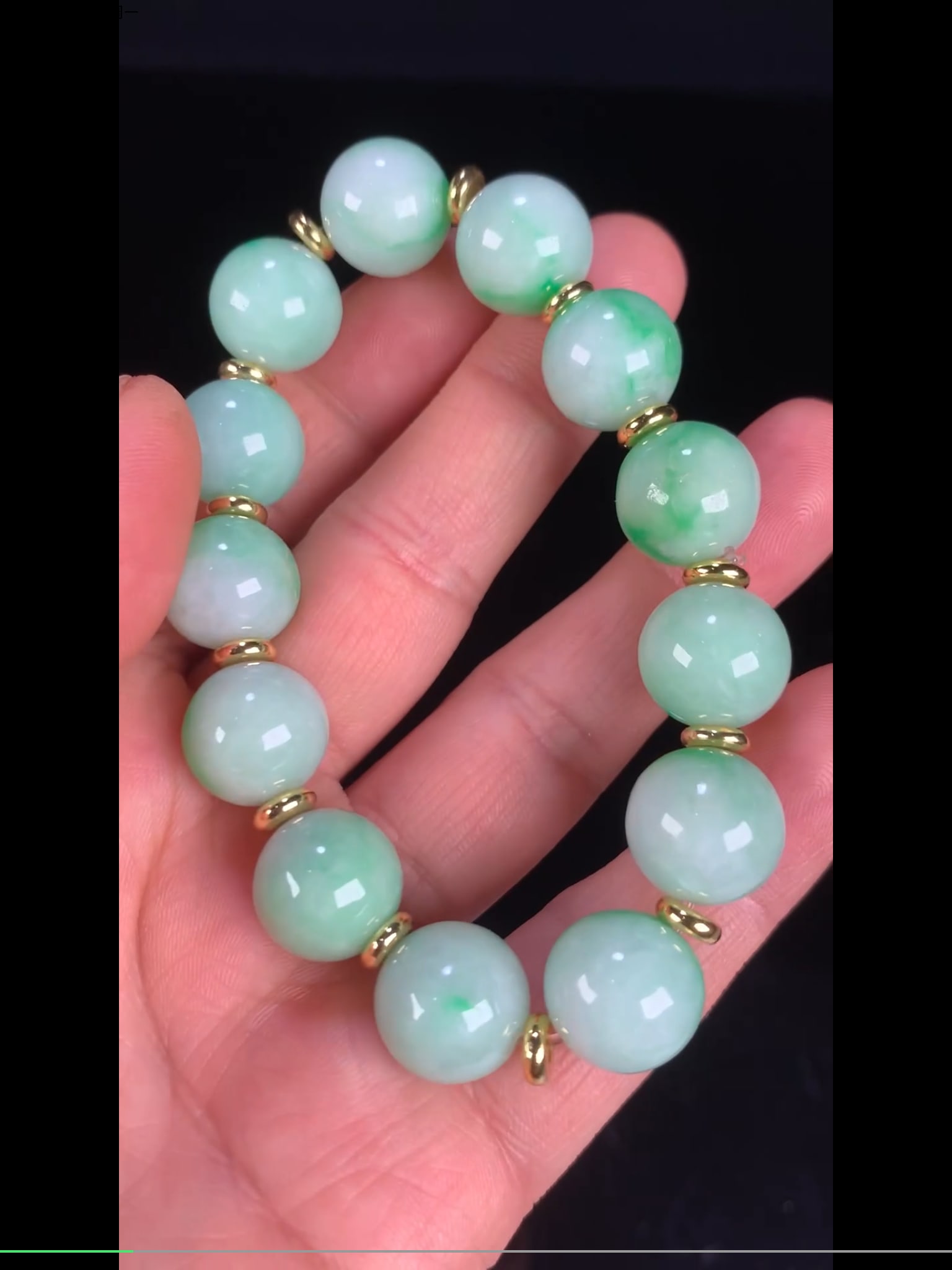 Qing Dynasty Jadeite Beaded Bracelet (1 of 1)