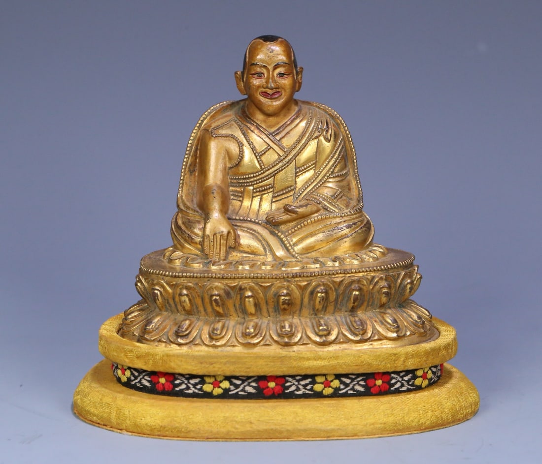 17th century Tibetan Buddhist bronze gilded Buddha statue (1 of 1)