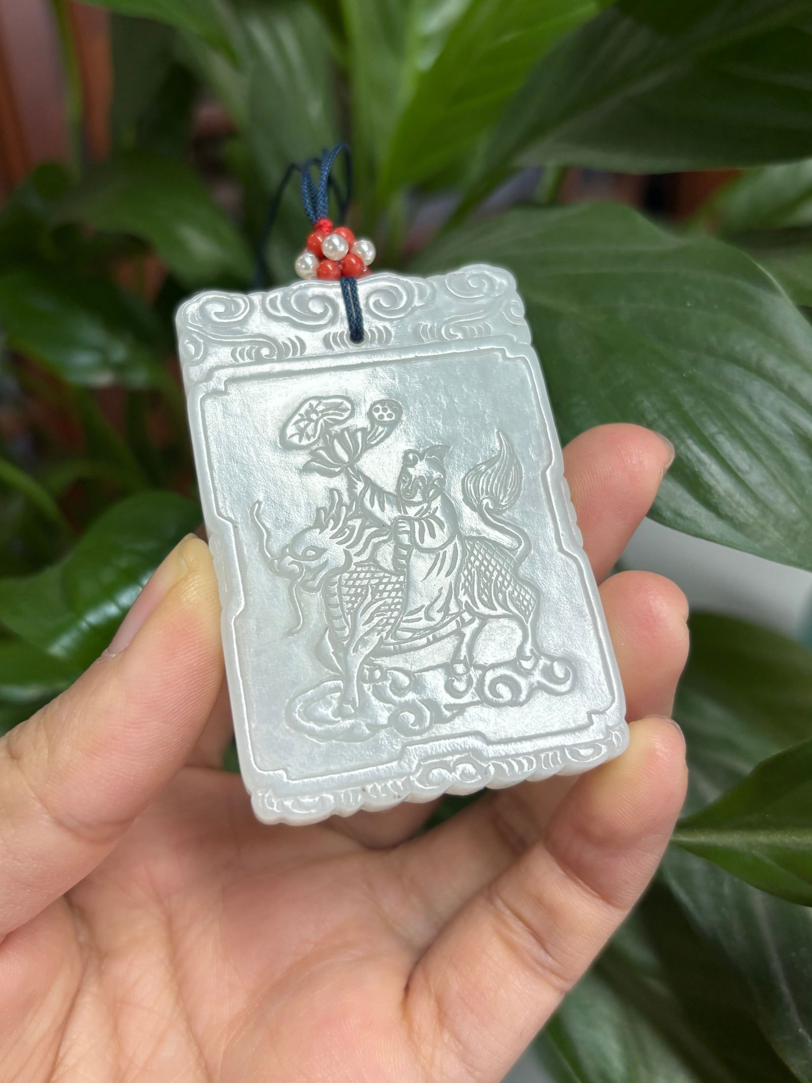 Hetian Jade Brand in the Qing Dynasty: 6.05*4.1*0.8/52.8g