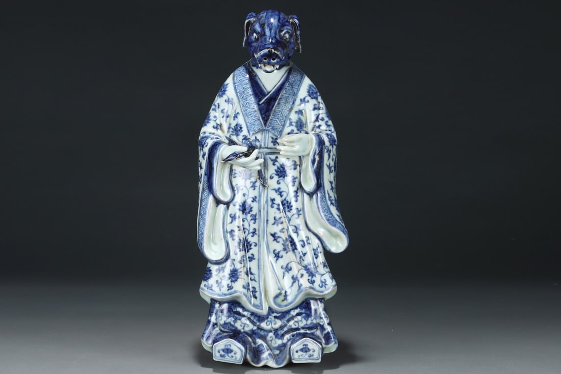 Xuande mark blue and white zodiac characters: 48*20.8