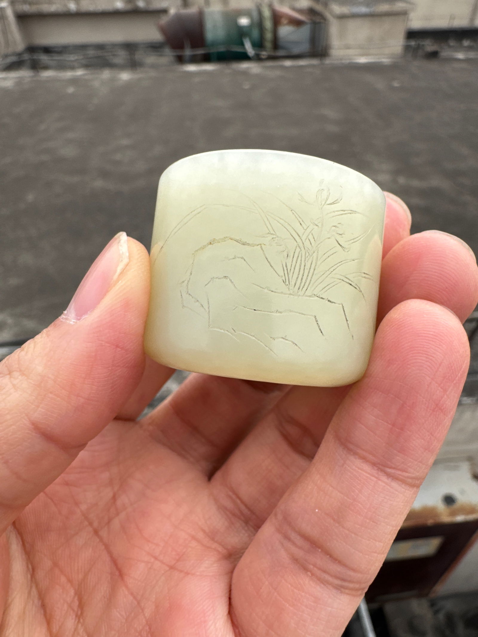 Hotan Jade Finger Ring of Qing Dynasty Cultural Games (1 of 3)