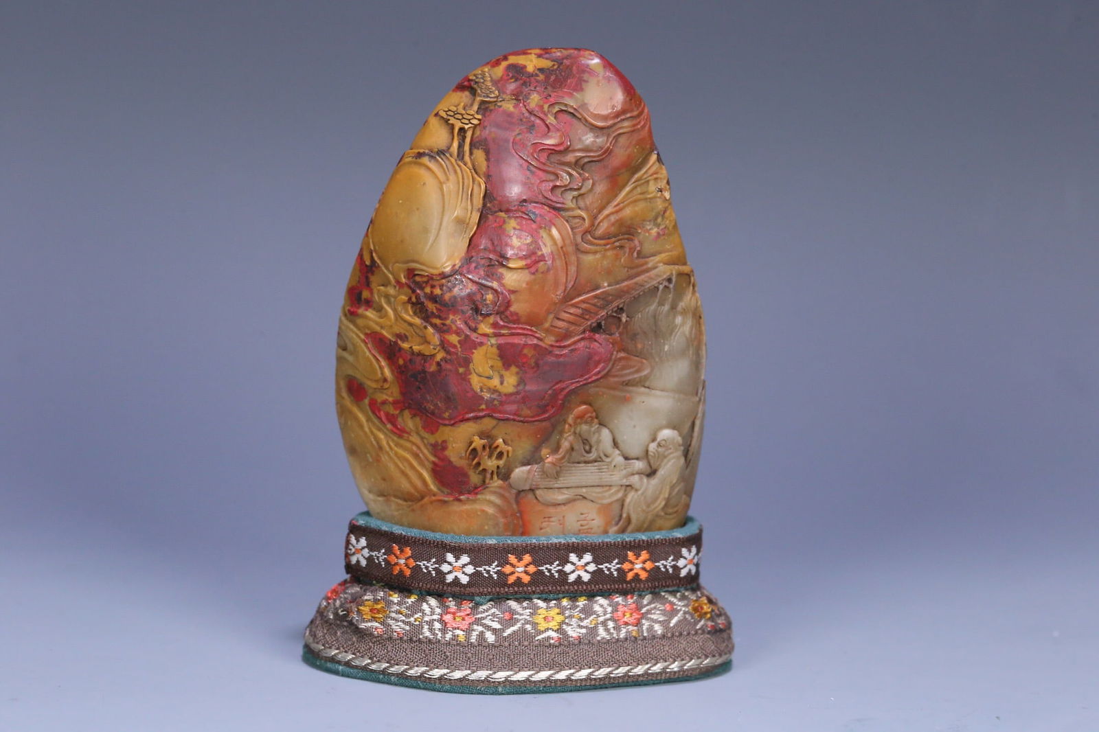 Menghai mark Chicken Blood Stone Shanzi Seal: 9.5*6.7*3.3/272g