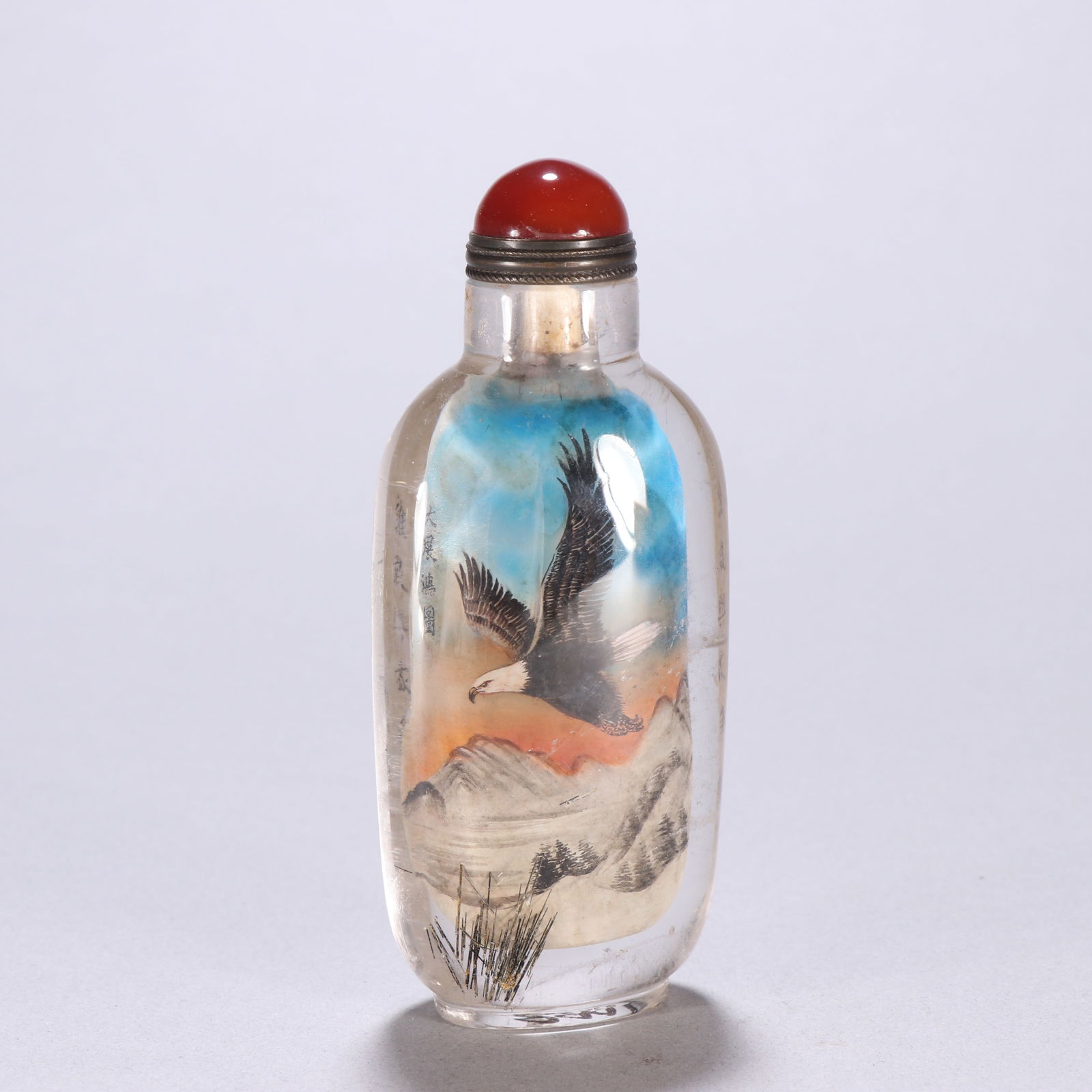 Crystal Snuff Bottle with Inside Painting by Ma Shaoxuan mark Mark: 10.7*4.4/167.4g