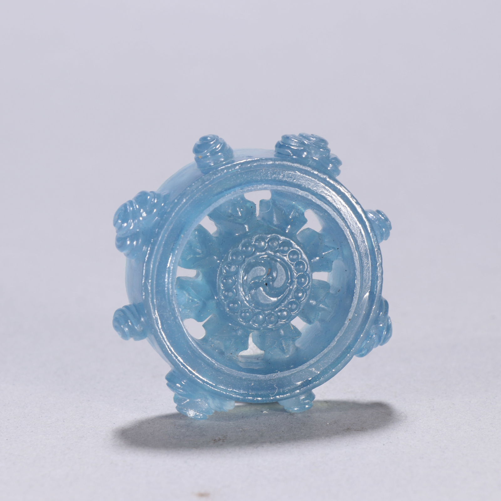 Qing Dynasty Sea Blue Treasure Pendant: 4.9*4.9/40g