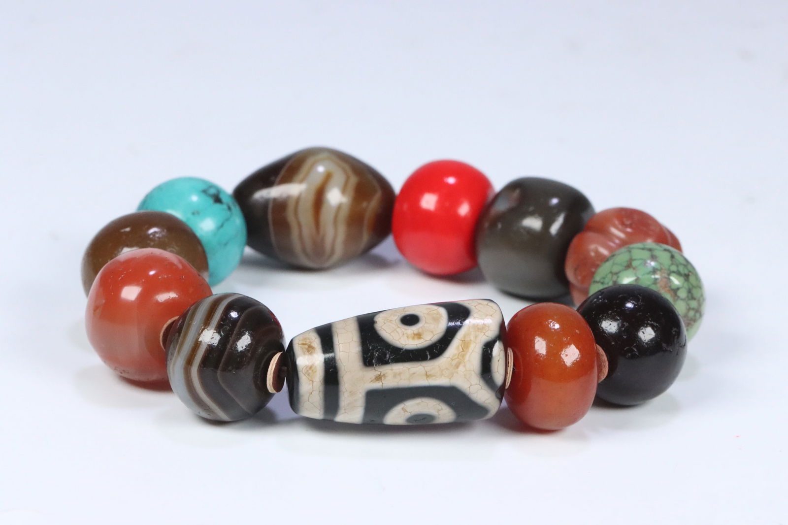 Tibetan Agate Multi-Gemstone Bracelet (1 of 1)