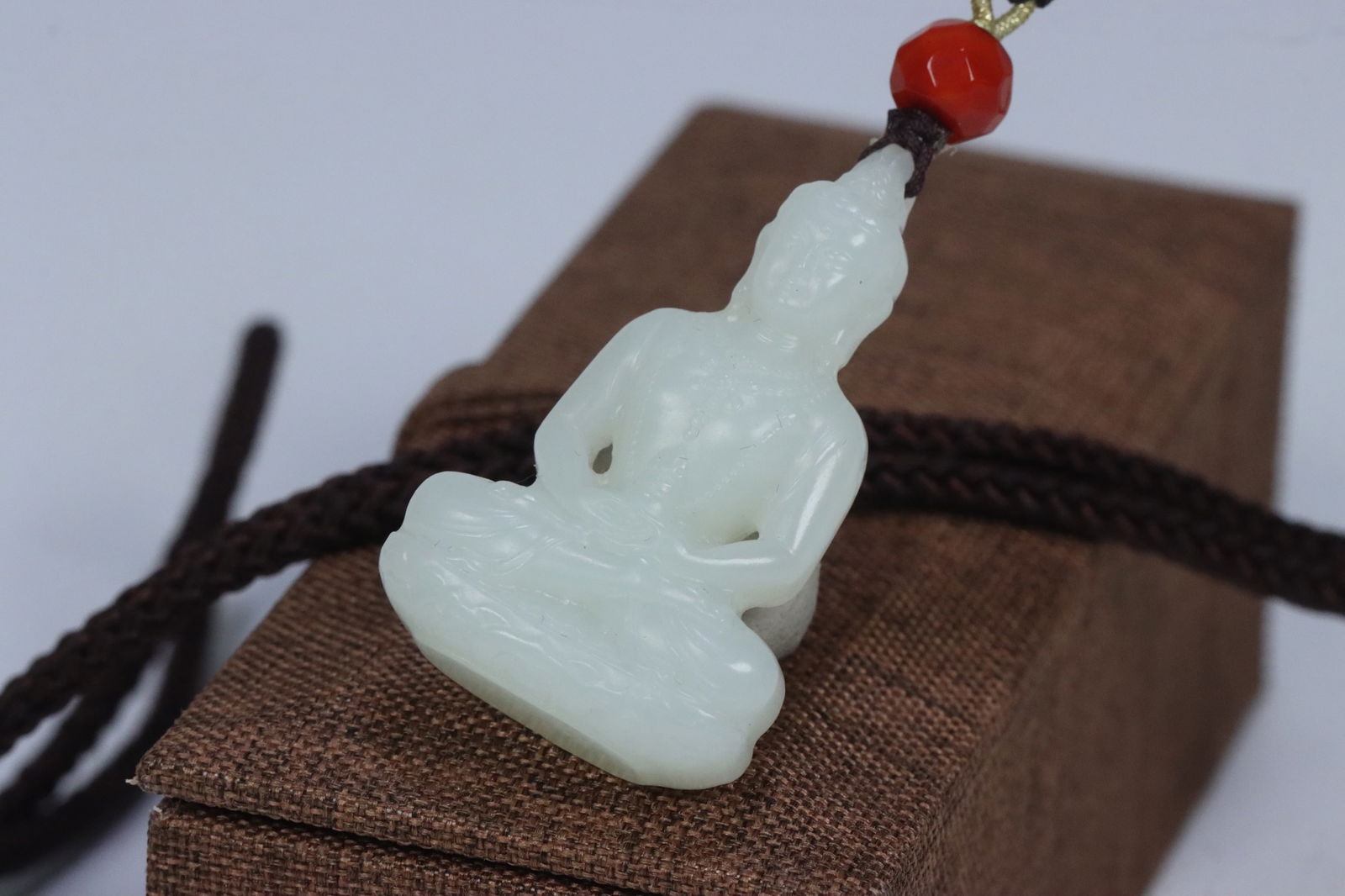 Qing Dynasty Hetian Jade Portable Buddha Pendant: 4.1*2.6*1.2/18.6g