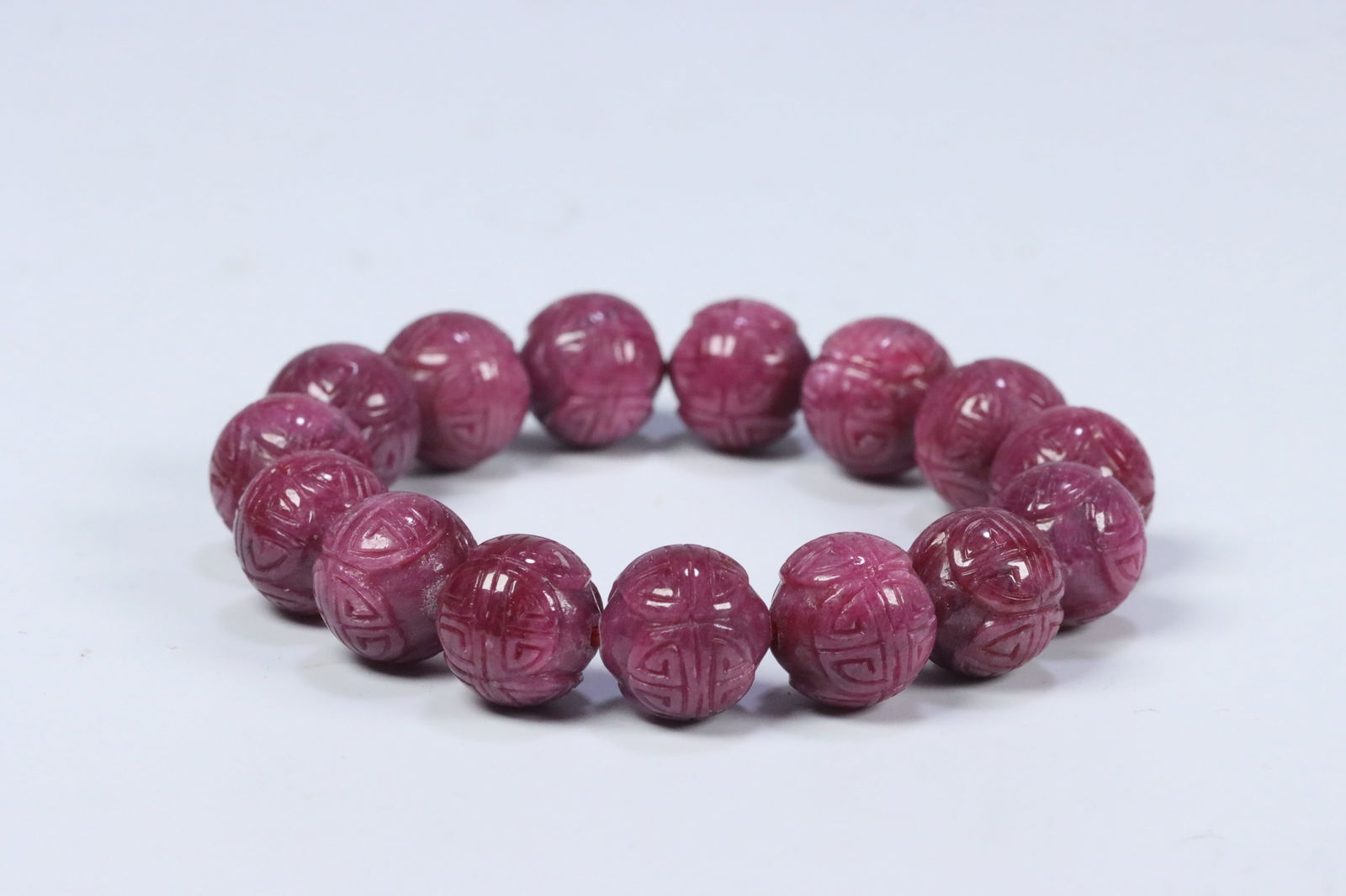Qing Dynasty Ruby Bracelet: 1.4/80g