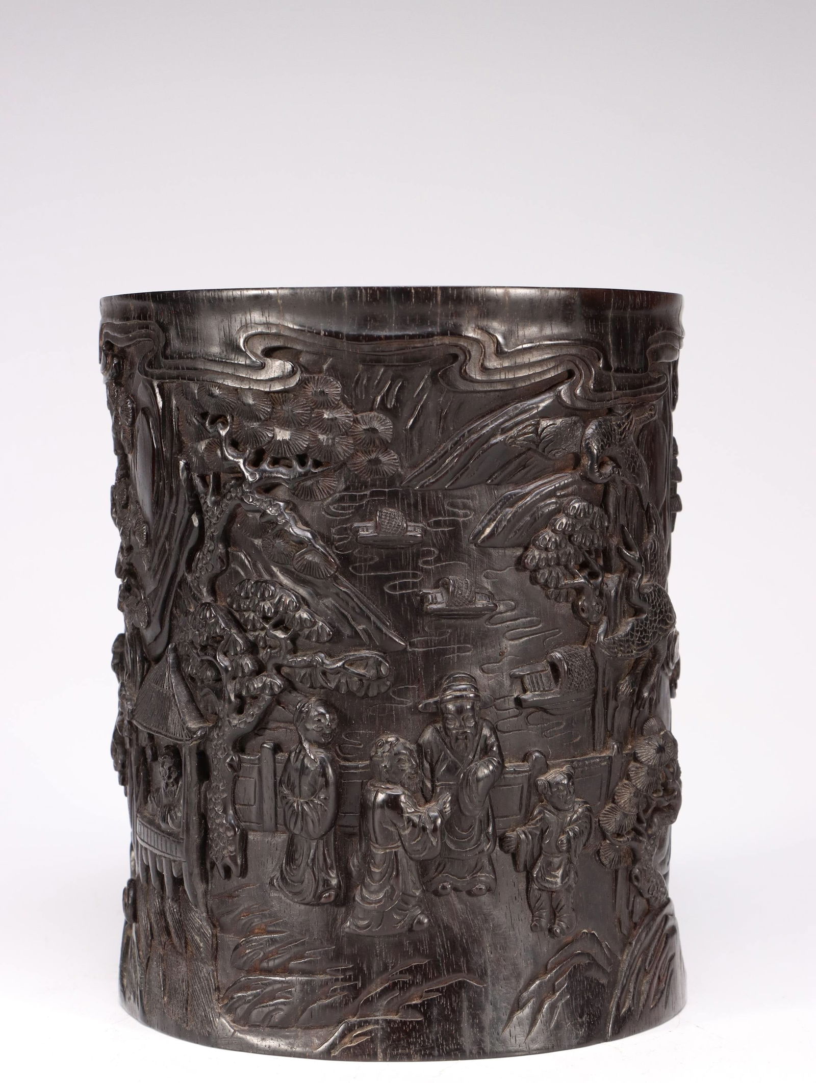 Qing Dynasty Small-Leaf Rosewood Brush Pot (1 of 5)