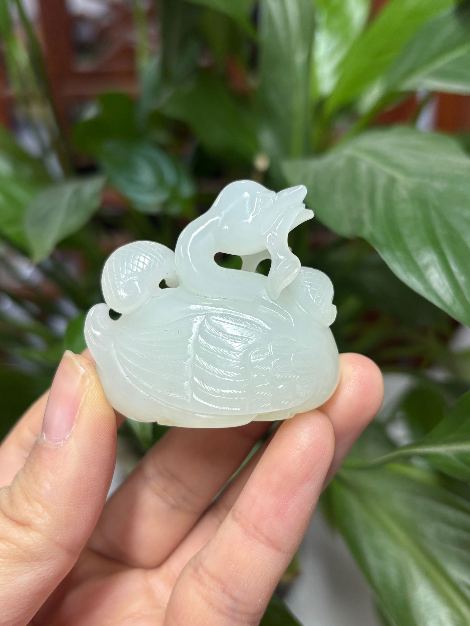 Hotan Jade handle: 4*4.3*2.1/40.7g