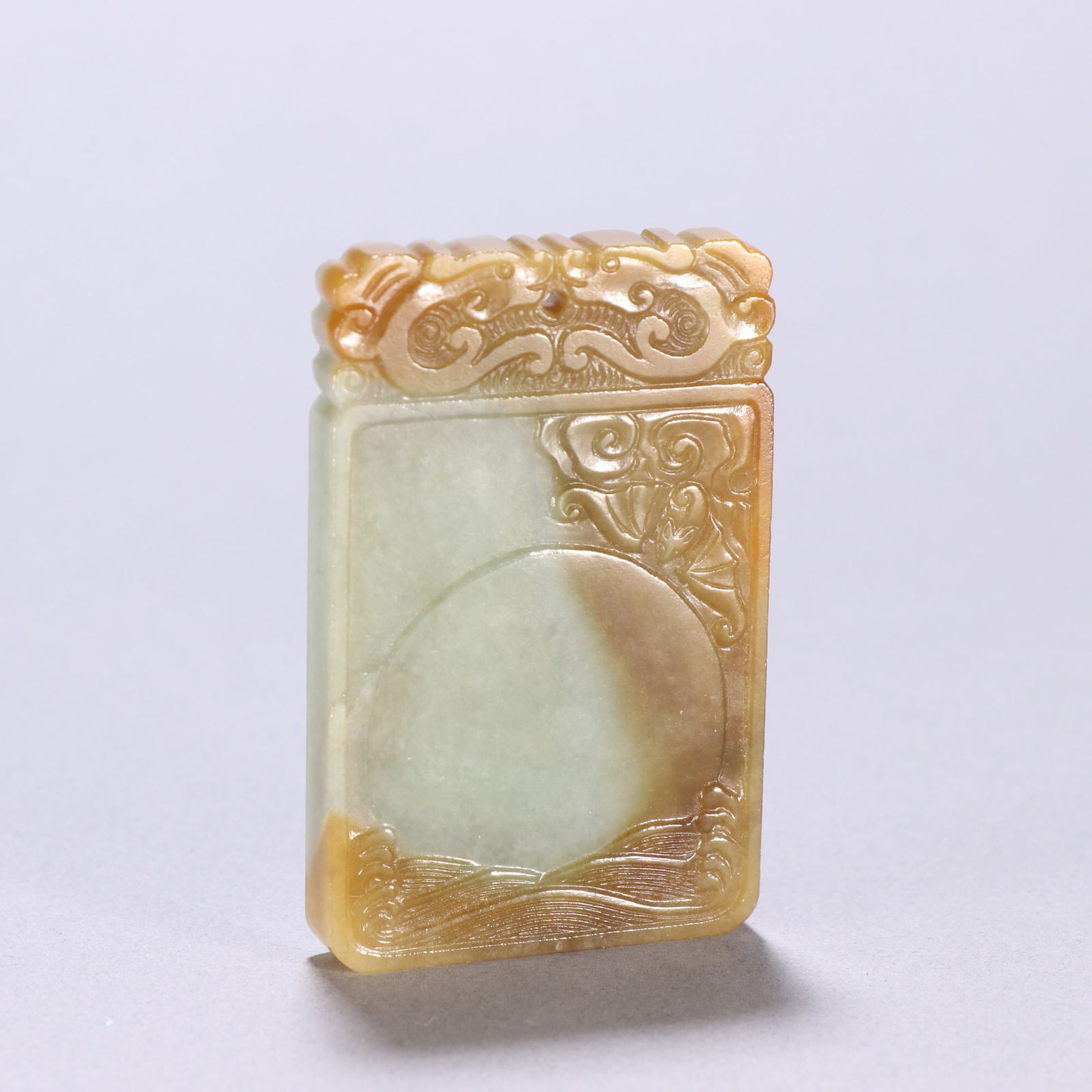 Qing Dynasty Jadeite Plaque: 6.1*3.9/50.6g