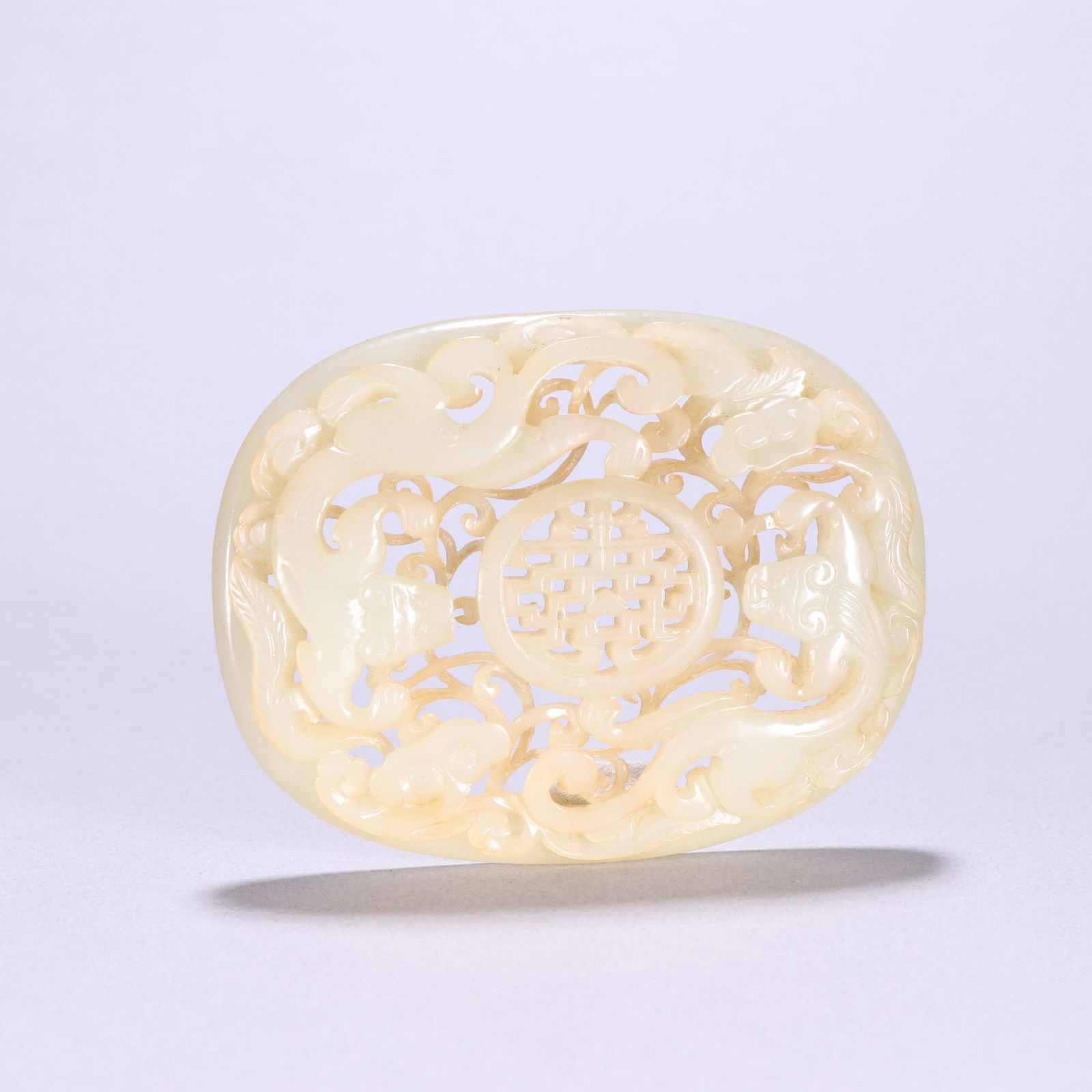 Qing Dynasty Hetian Jade Pendant: 7.4*9.7/95.3g