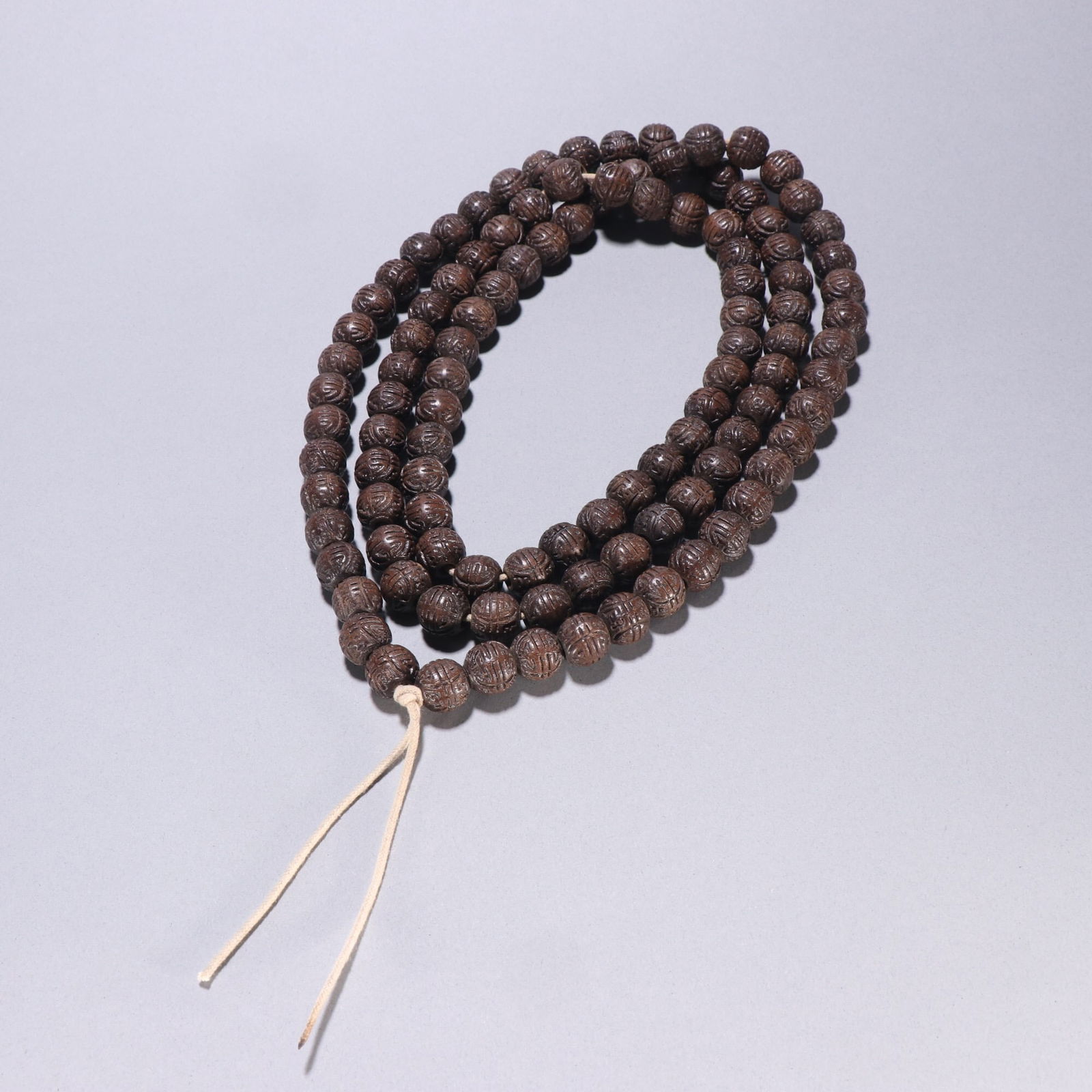 Qing Dynasty Agarwood 108-Bead Buddhist Prayer Beads (1 of 1)