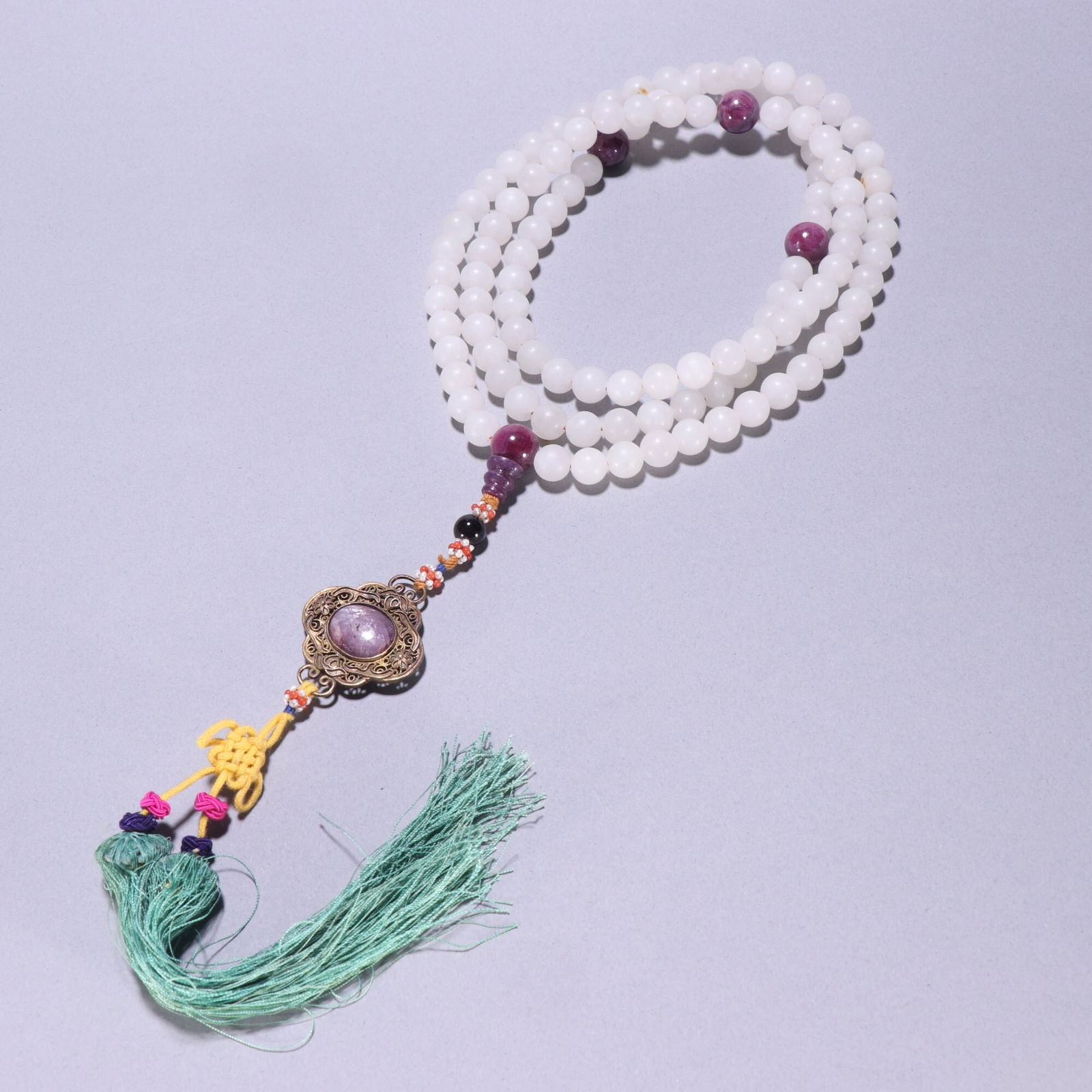 Qing Dynasty Hetian Jade 108-Bead Buddhist Prayer Beads (1 of 1)