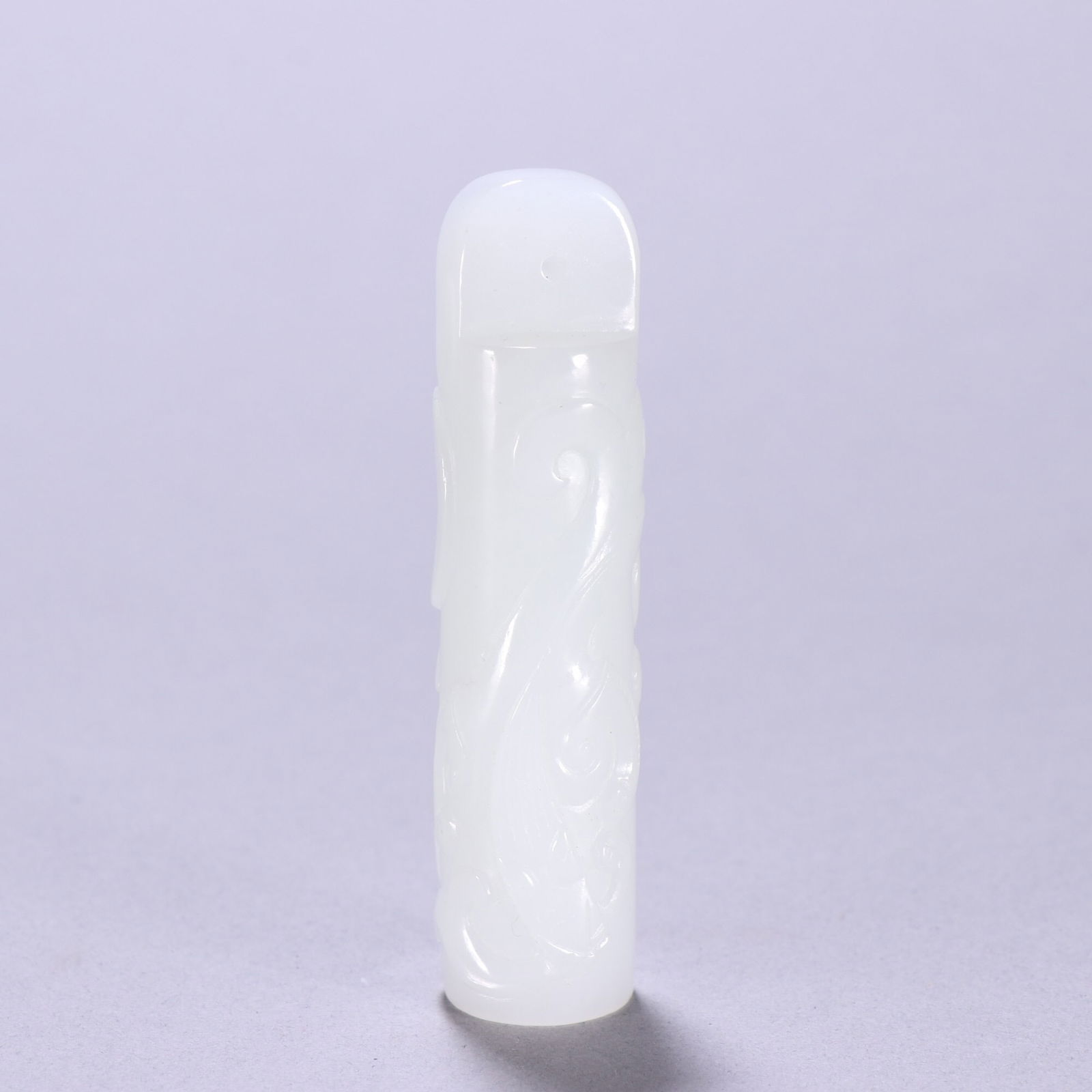 Qing Dynasty Hetian Jade Feather Tube: 8.1*2/54.3g