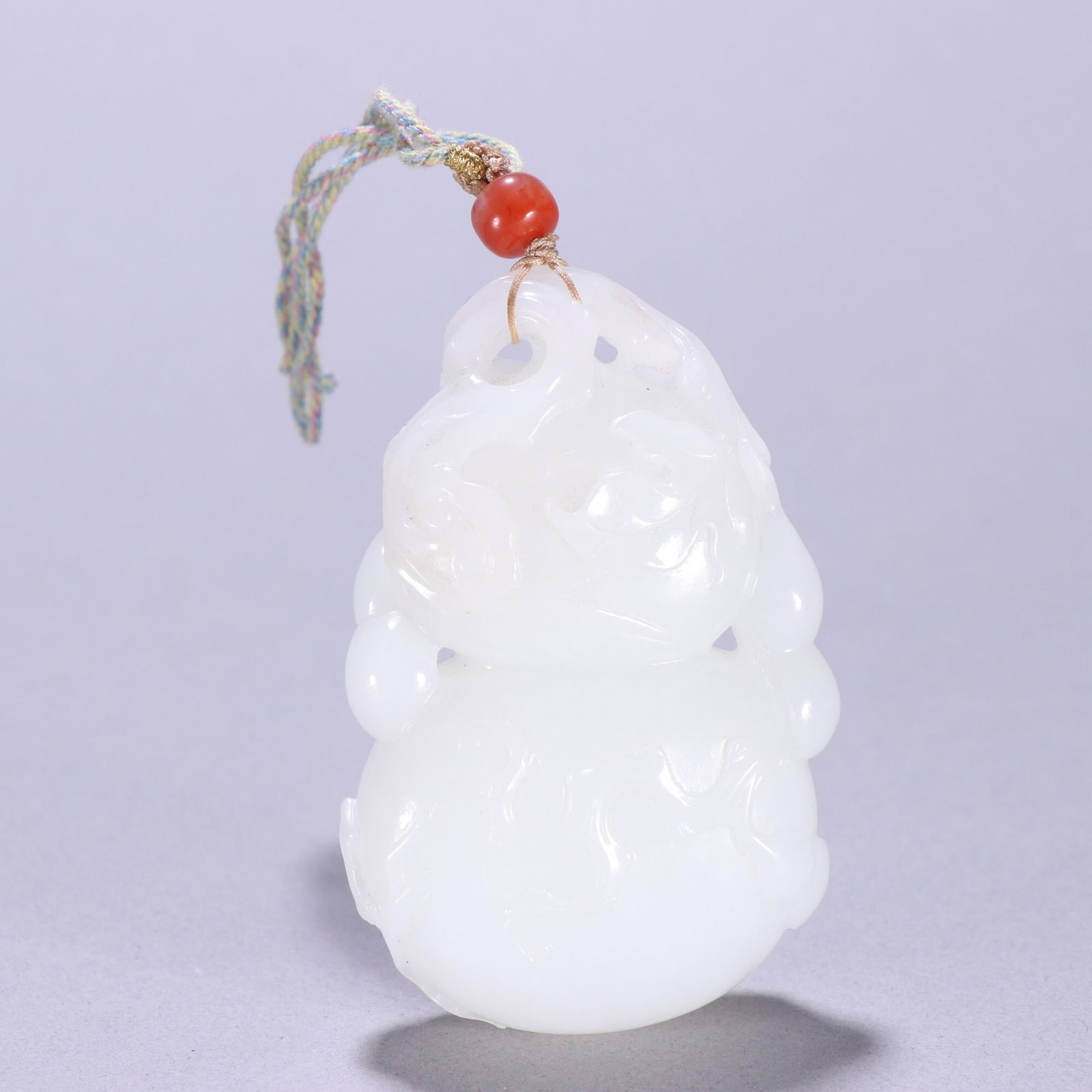 Qing Dynasty Hetian Jade Gourd Pendant: 7.5*5/126.9g