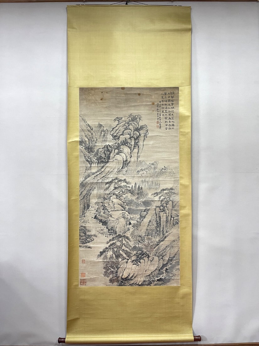 Shi Tao mark Ink and Wash Hanging Scroll on Paper: 136*68