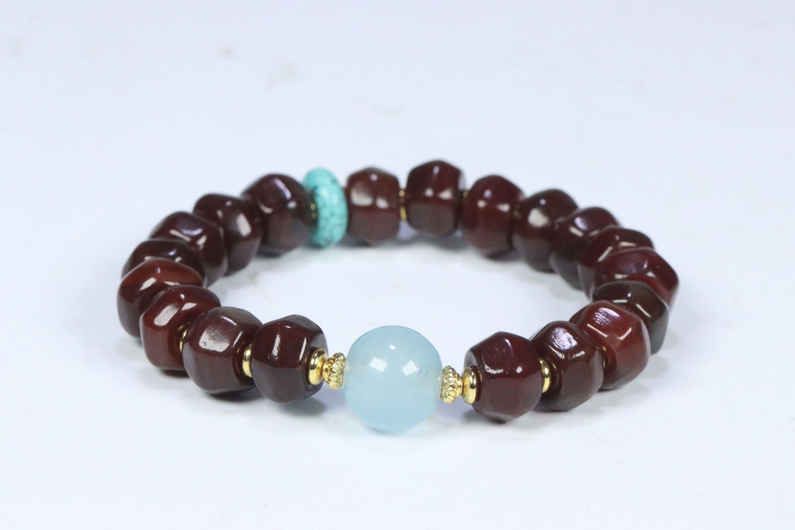Tibetan agate bracelet: 1.2/37g