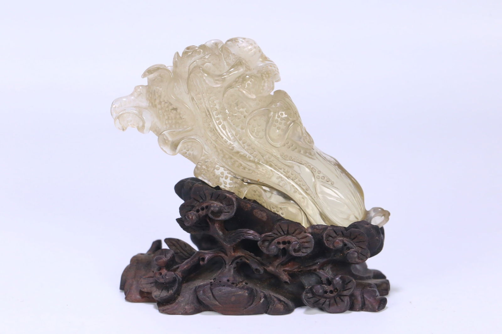 Qing Dynasty Smoky Quartz Covered Incense Burner: 10.3*5.2*3.2/147.9g