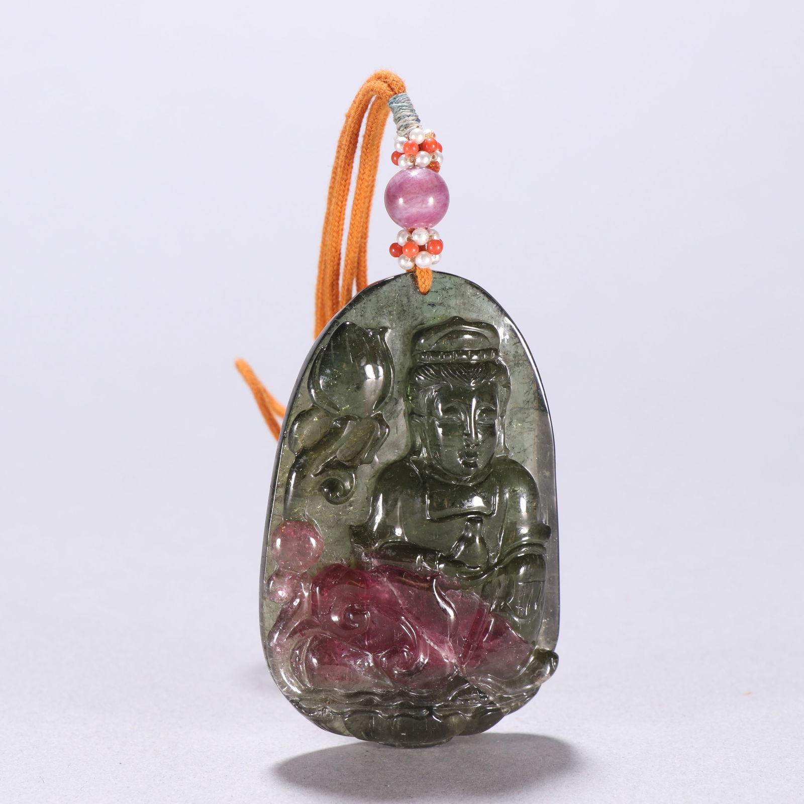 A pair of Tibetan agate three-eyed dzi beads: 6.2*4/56g