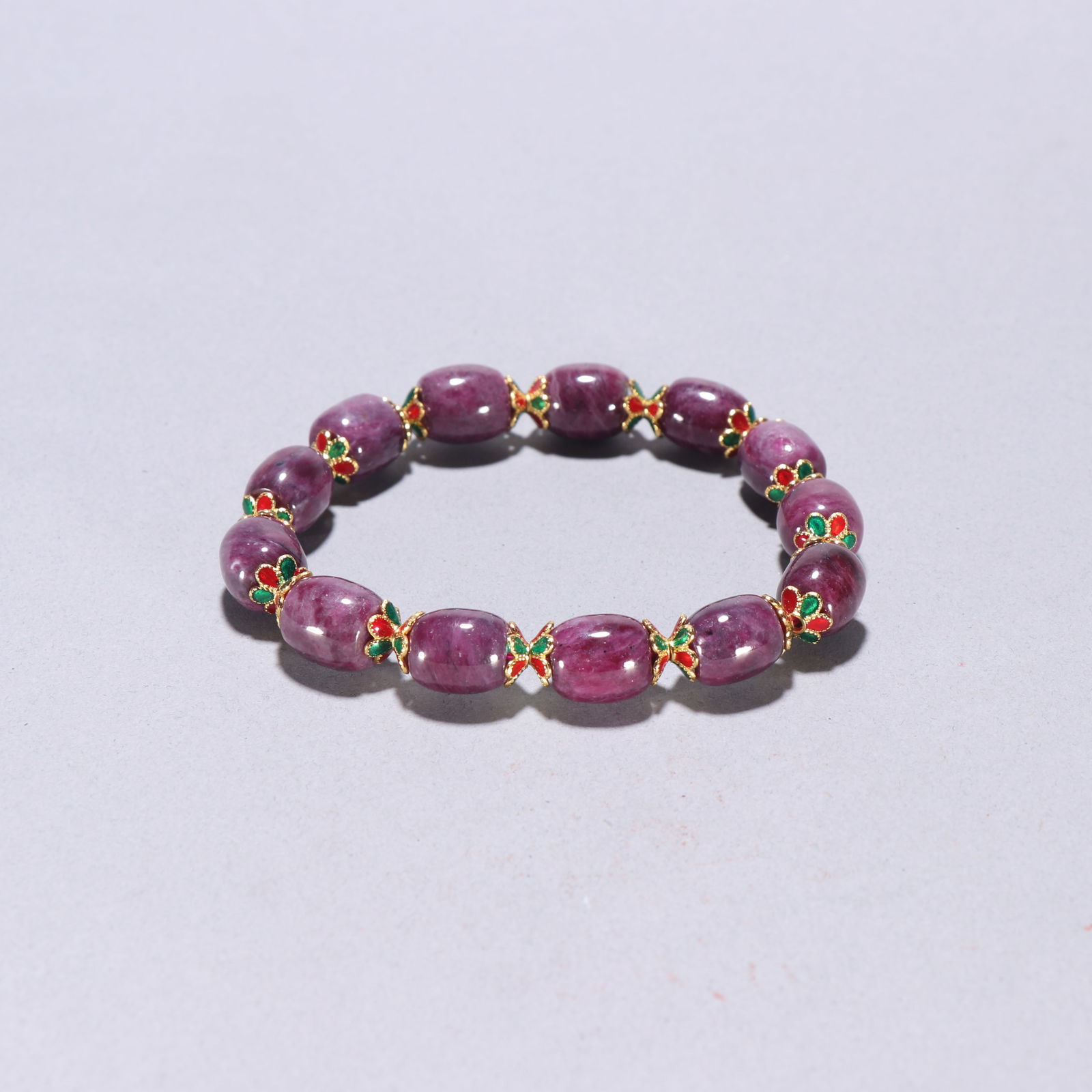 Qing Dynasty Rose Quartz 18-Bead Handheld String: 1.5*1/43.4g