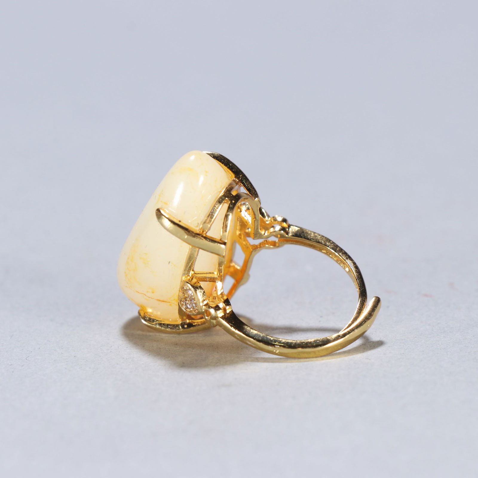 Hetian Jade Pebble Ring - 2