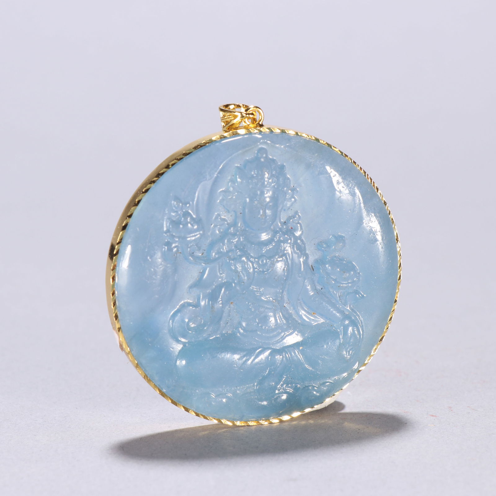 Aquamarine Gold-Plated Pendant: 5.7*5.3/40g