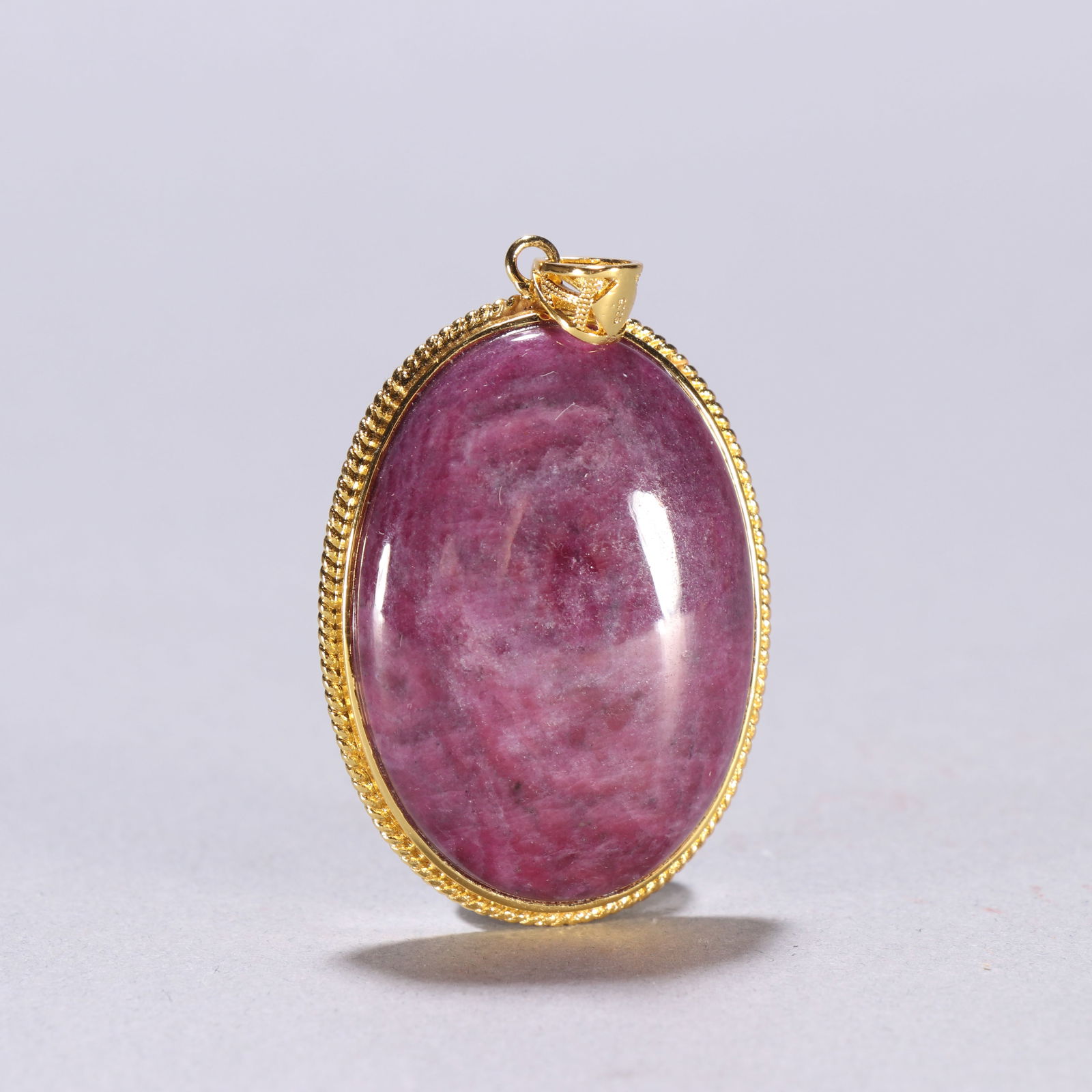 Ruby-plated gold pendant: 4.5*3/23.3g