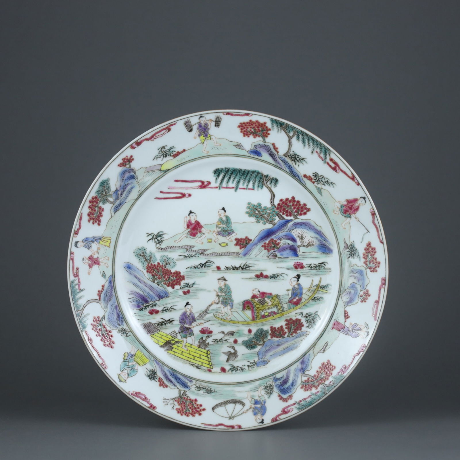 Qing dynasty famille rose plate (1 of 2)