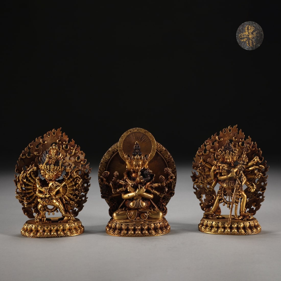 A set of Ming dynasty gilt bronze deity statues (1 of 2)