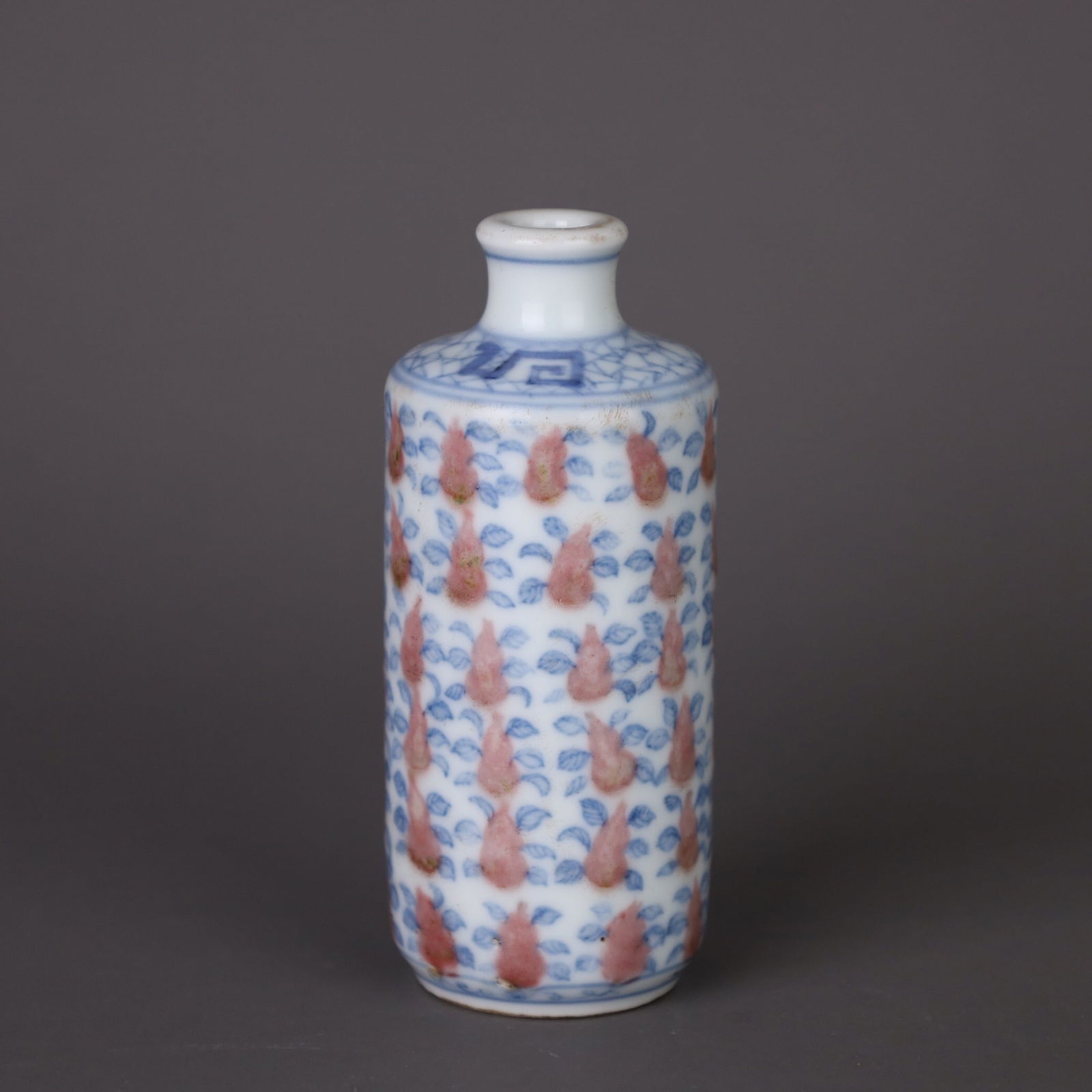 Qing Dynasty Blue and White Underglaze Red Snuff Bottle (1 of 3)