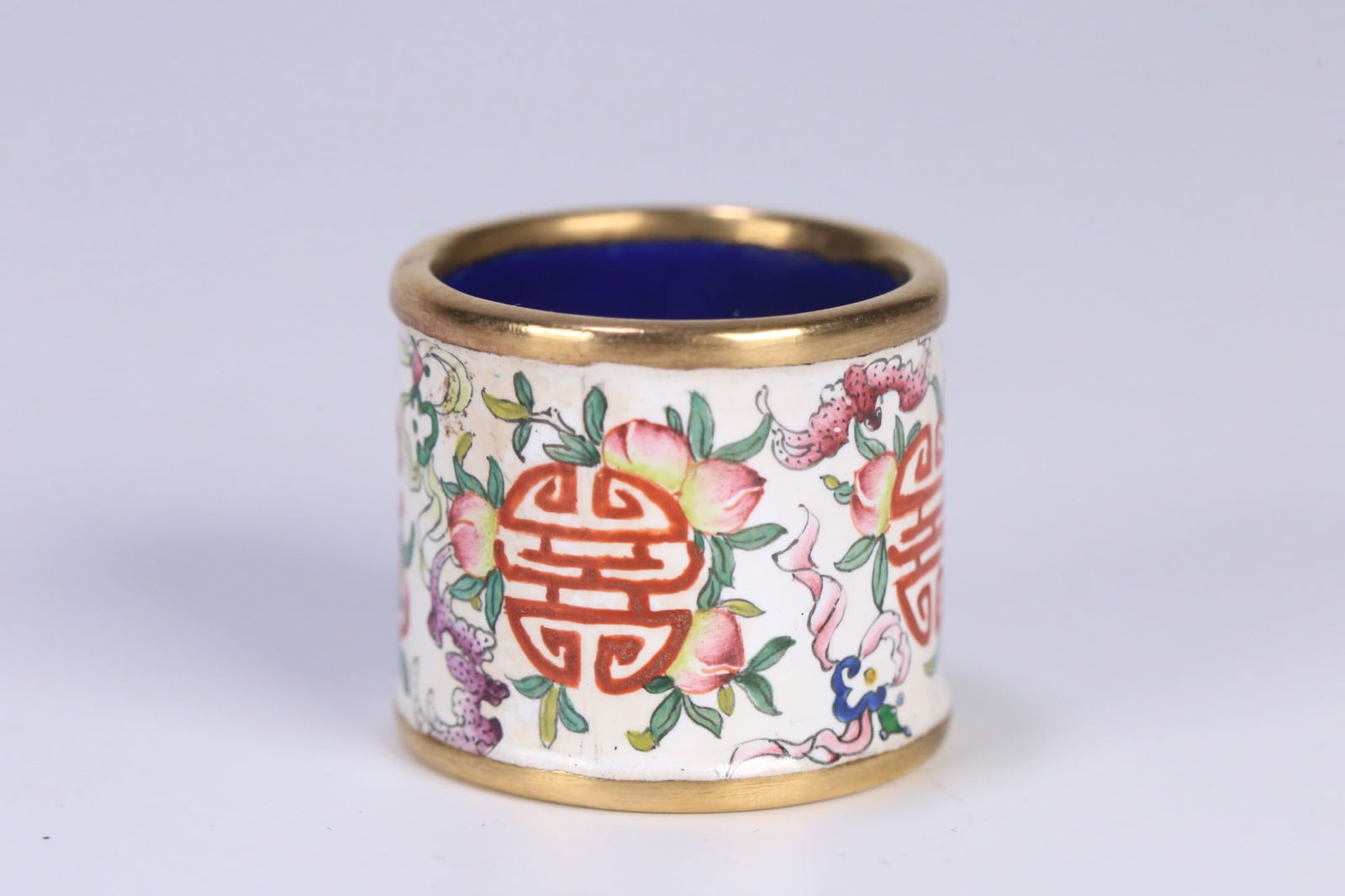 Copper-bodied Painted Enamel Thumb Ring: 2.4*2.6/32g