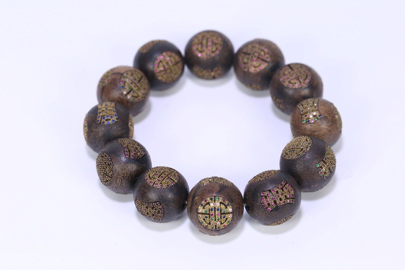 Agarwood 18-bead handheld bracelet (Qing Dynasty) (1 of 1)