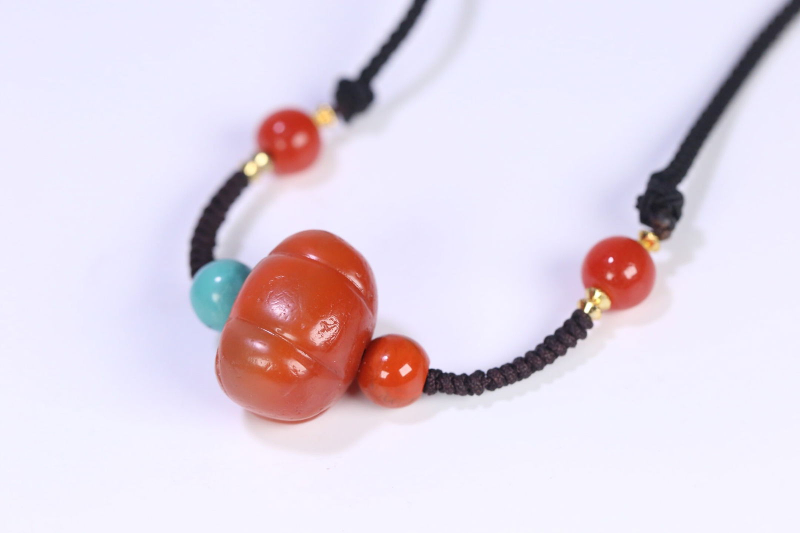 Southern Red Agate Bead Necklace: 2.7*2.1*1.9/24g