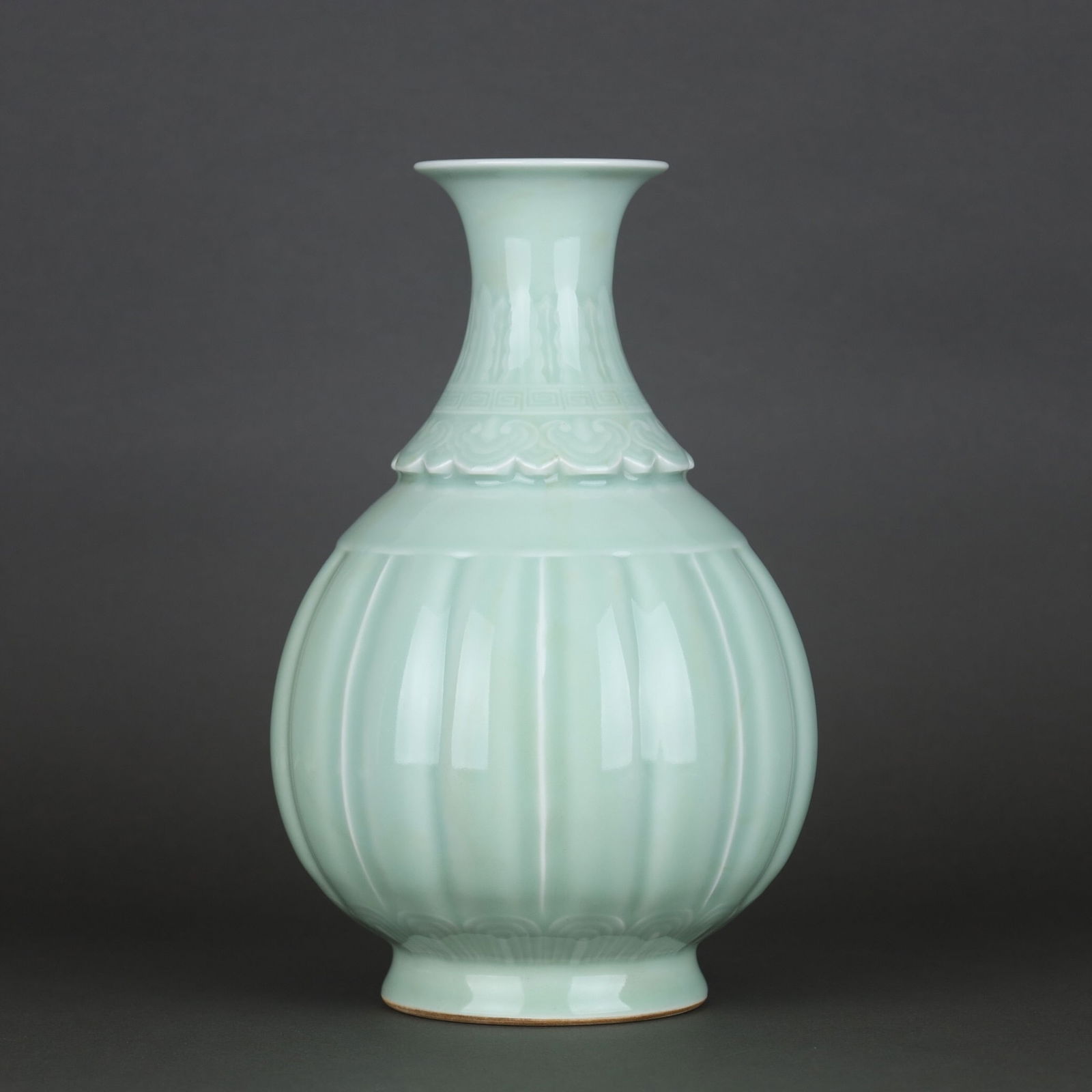 Qianlong Period Powder Blue Glazed Yuhuchun Vase (1 of 3)