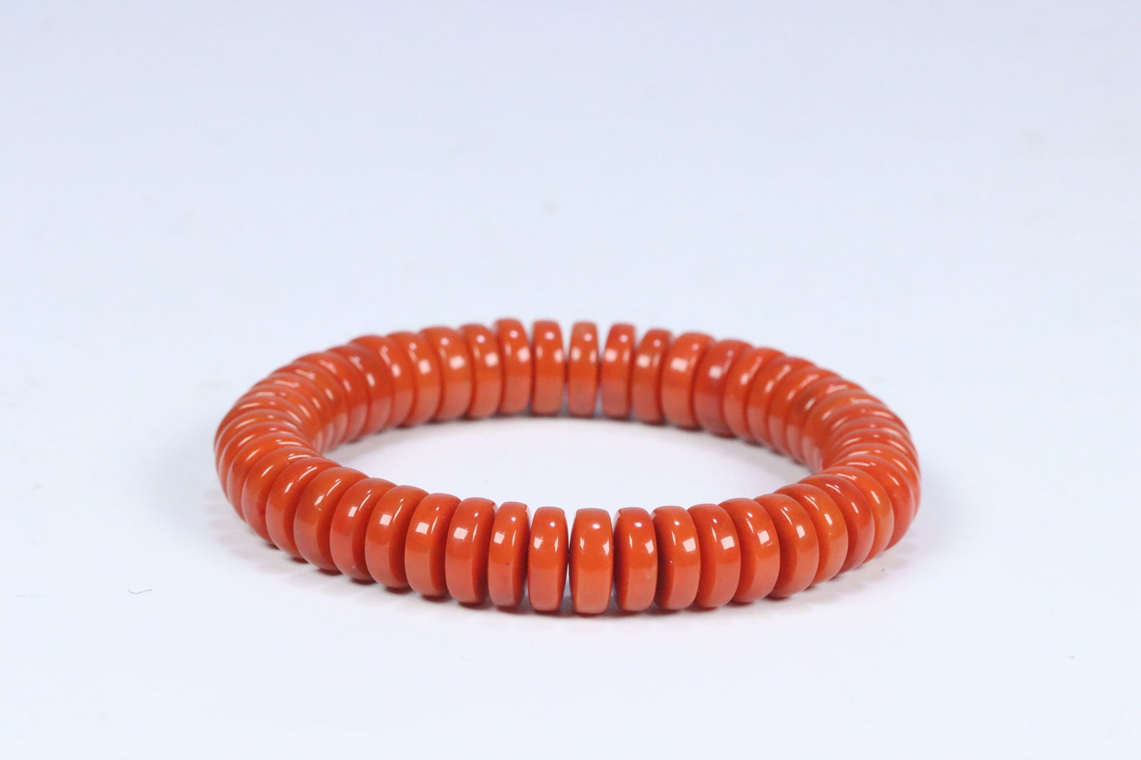 Item 2: Southern Red Agate Round Bead Bracelet: 1.08*0.38/39.5g