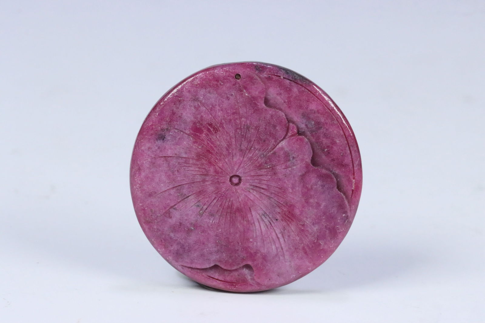 Qing Dynasty Ruby Round Plaque - 2