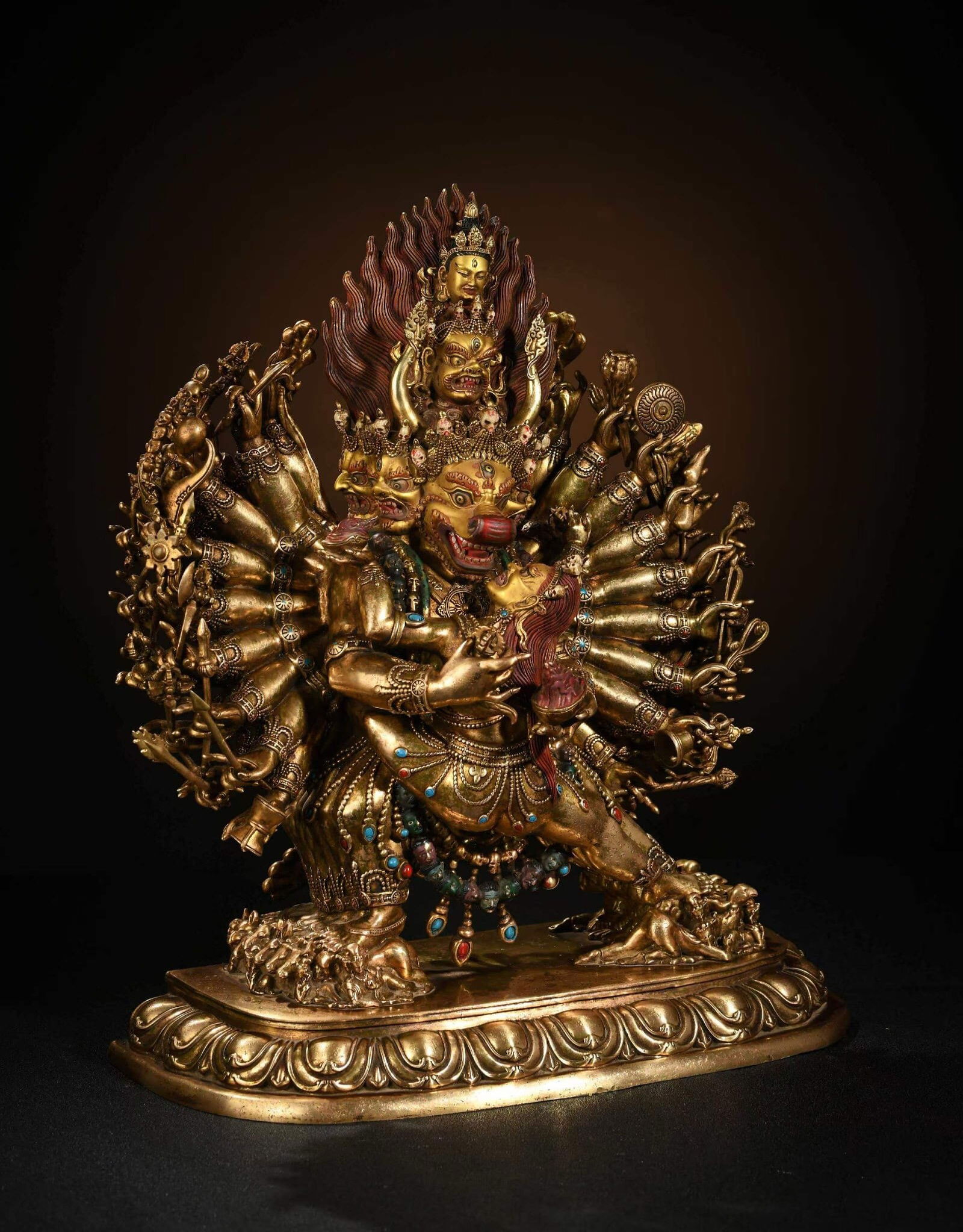 Gilt Bronze Deity Statue: 45*39